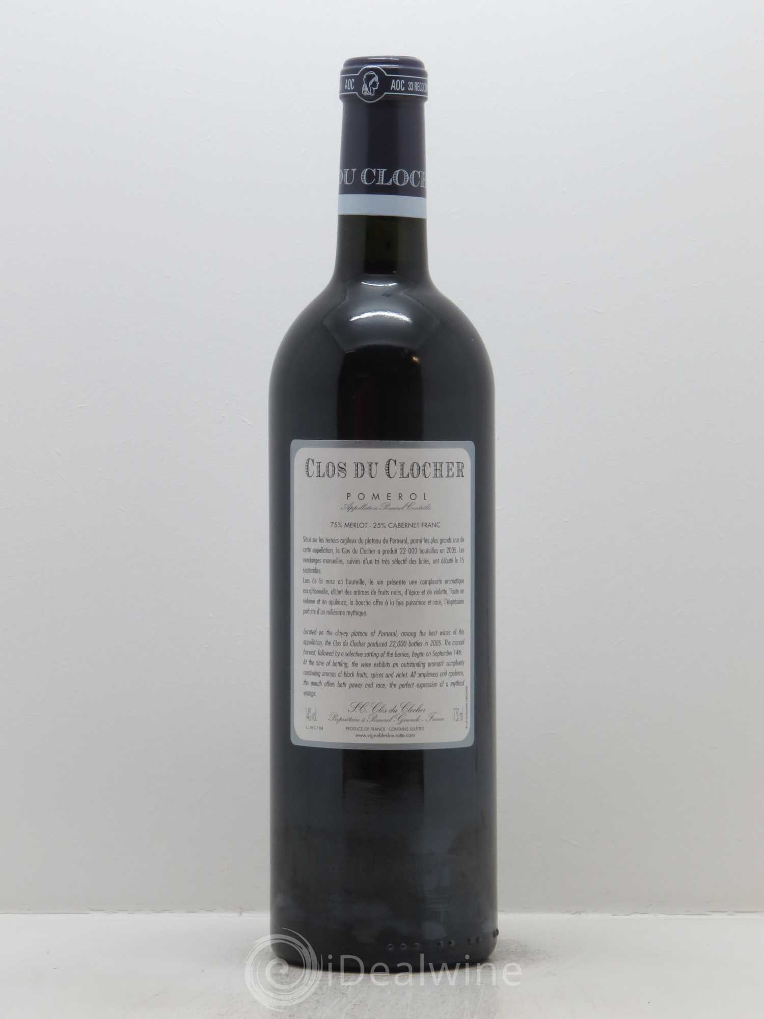 Clos du Clocher 2005 - Lot de 1 bouteille - 1