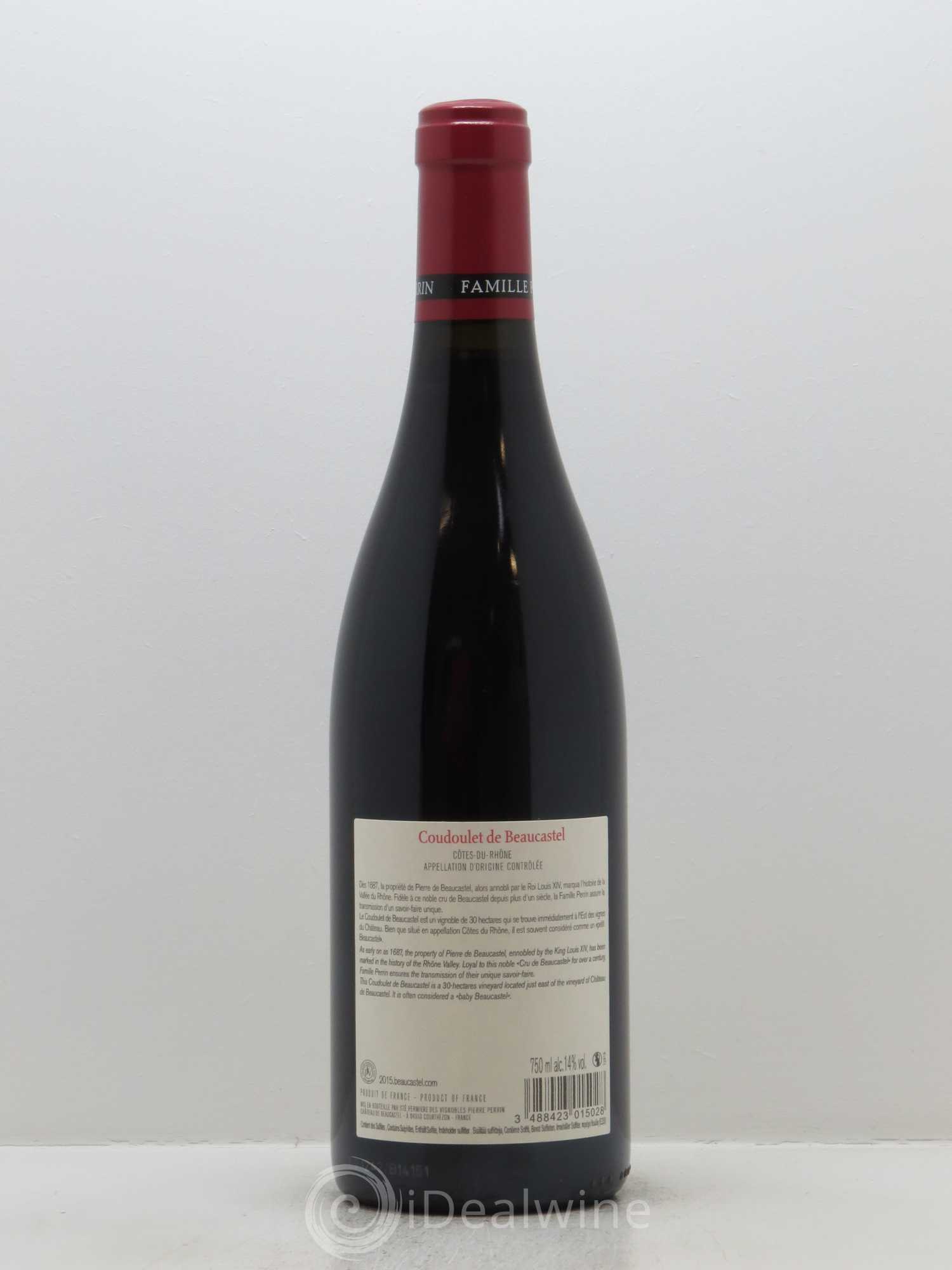 Côtes-du-Rhône Coudoulet de Beaucastel Famille Perrin 2015 - Lot de 1 bouteille - 1