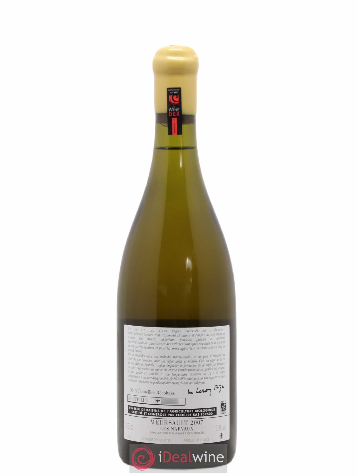 Meursault Les Narvaux d'Auvenay (Domaine) 2007 - Lot de 1 bouteille - 1
