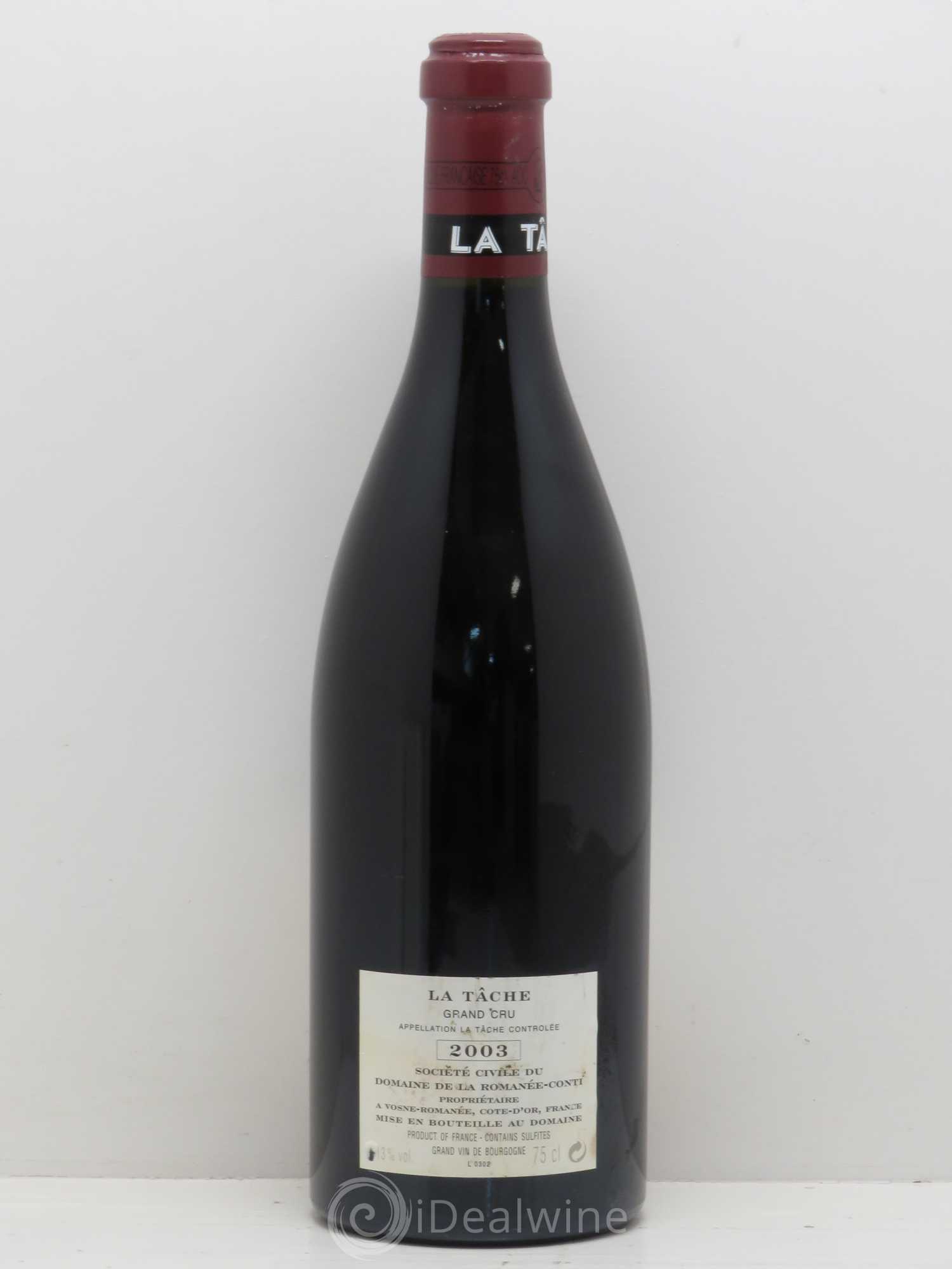 La Tâche Grand Cru Domaine de la Romanée-Conti 2003 - Lot de 1 bouteille - 1