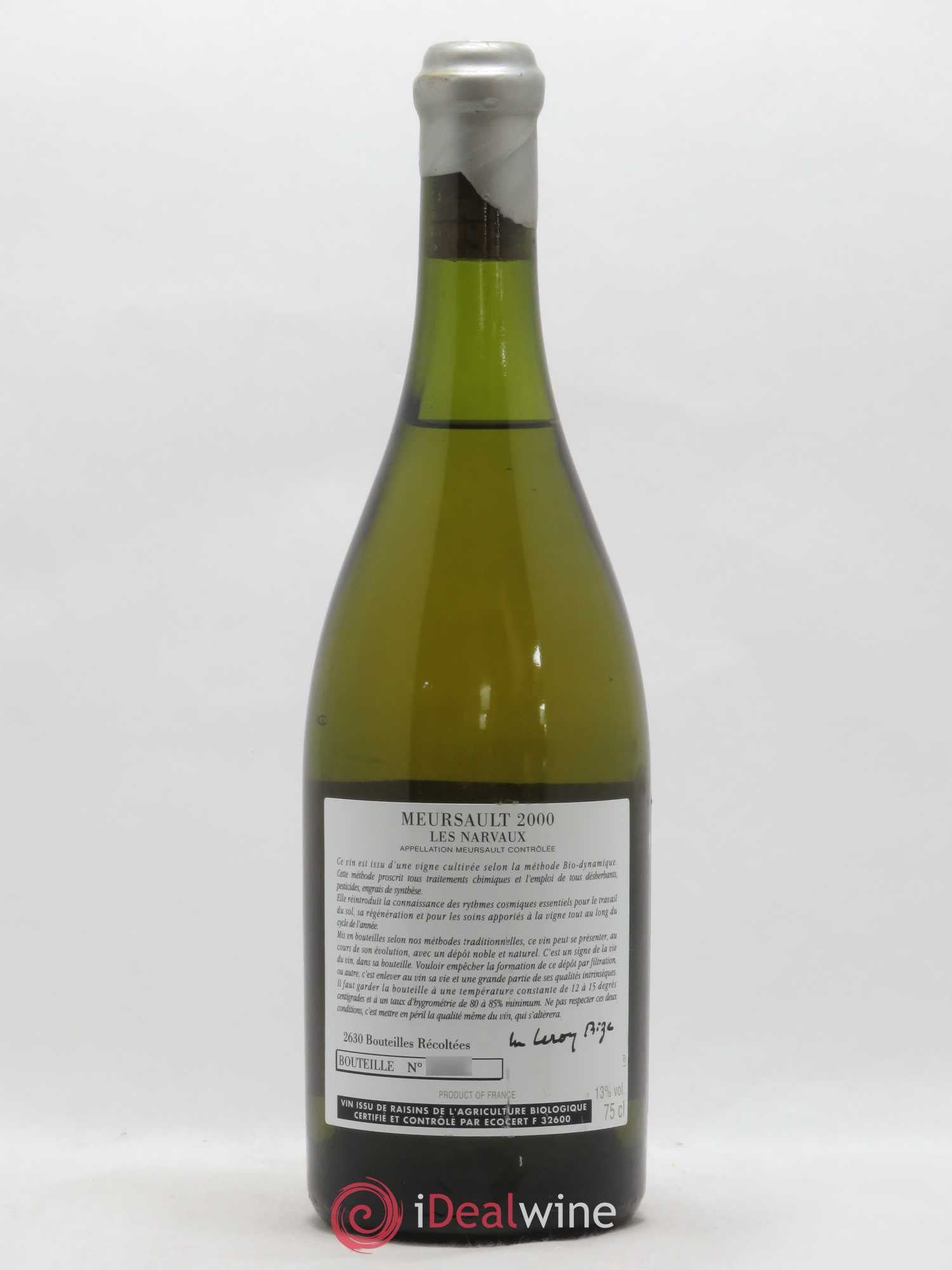 Meursault Les Narvaux d'Auvenay (Domaine) 2000 - Lot de 1 bouteille - 1