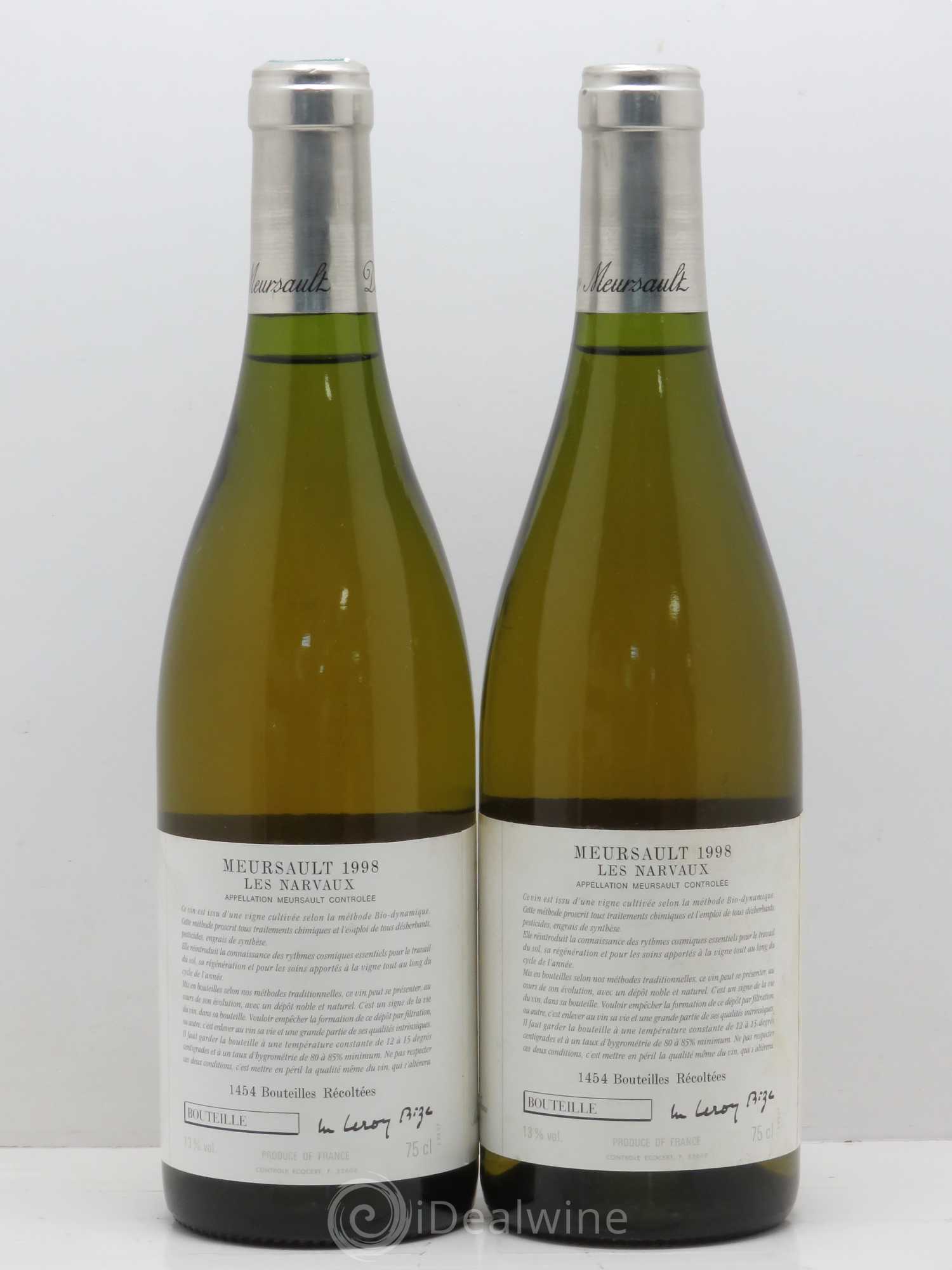 Meursault Les Narvaux d'Auvenay (Domaine) 1998 - Lot de 2 bouteilles - 1
