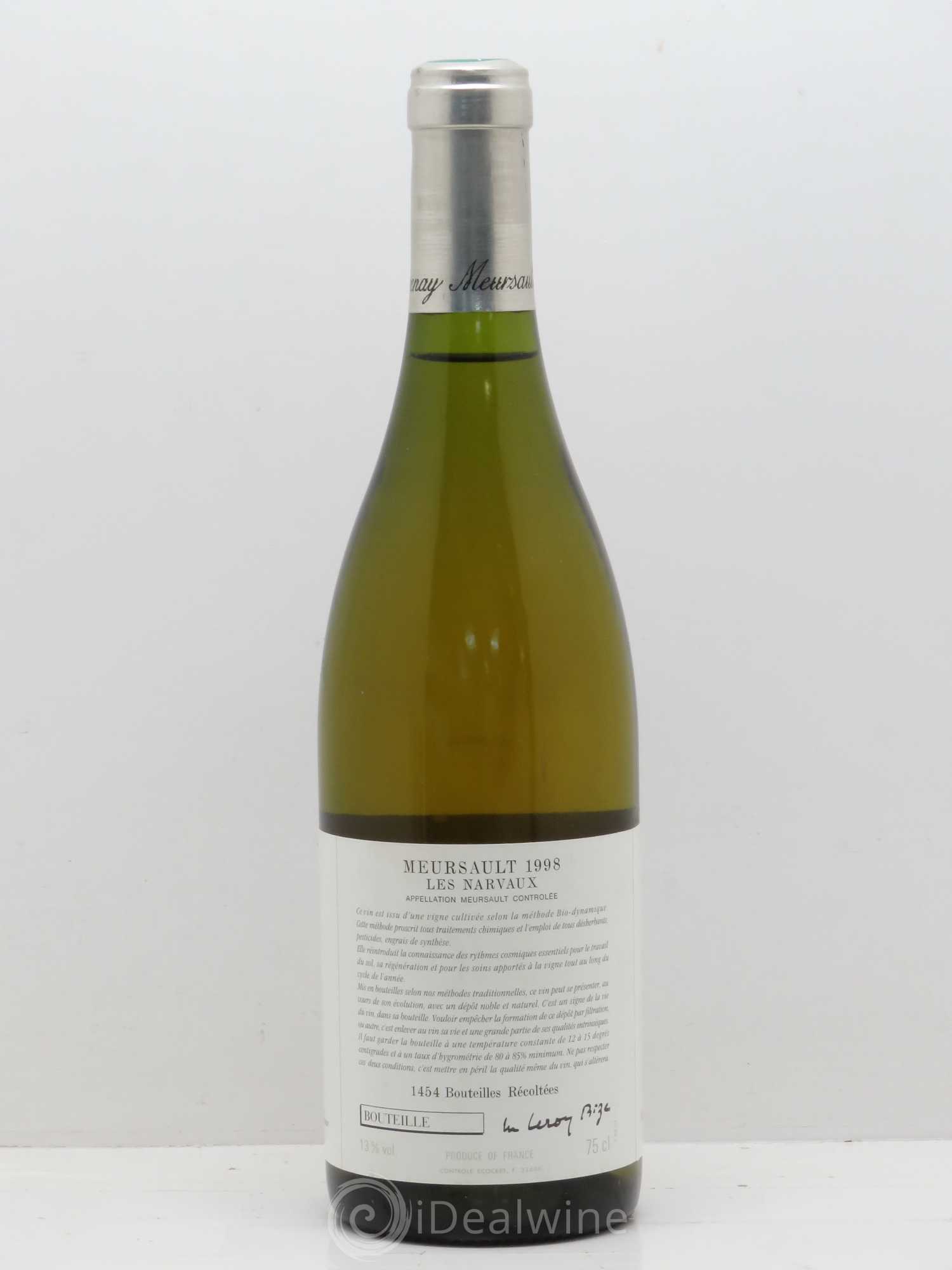Meursault Les Narvaux d'Auvenay (Domaine) 1998 - Lot de 1 bouteille - 1