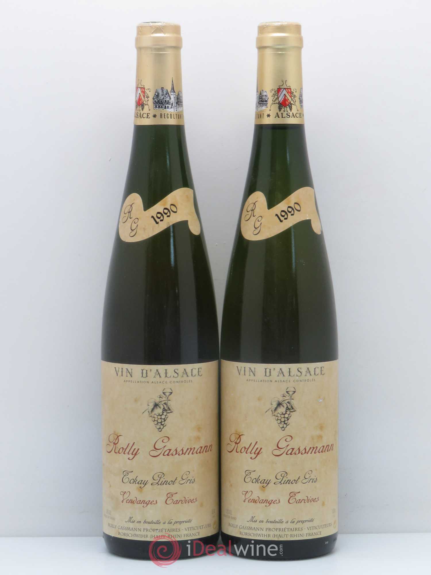 Pinot Gris Vendanges Tardives Rolly Gassmann 1990 - Lot de 2 bouteilles - 0