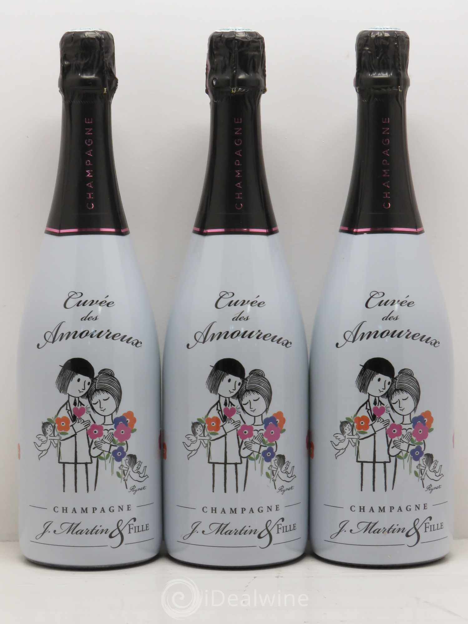 Champagne Brut Cuvée des Amoureux de Peynet J. Martin & Fille - Posten von 3 Flaschen - 0