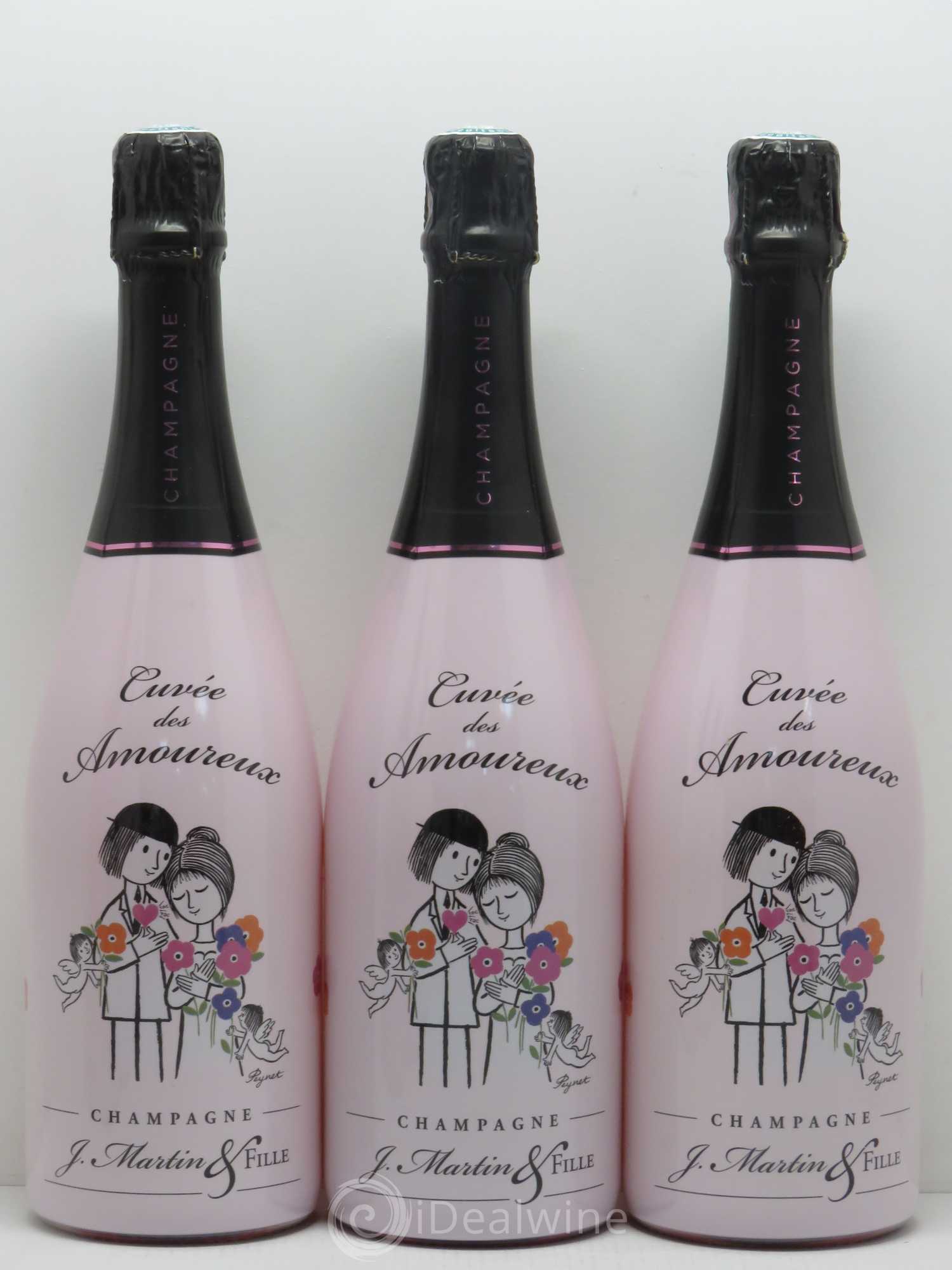 Champagne - Cuvée des Amoureux de Peynet J. Martin & Fille - Posten von 3 Flaschen - 0