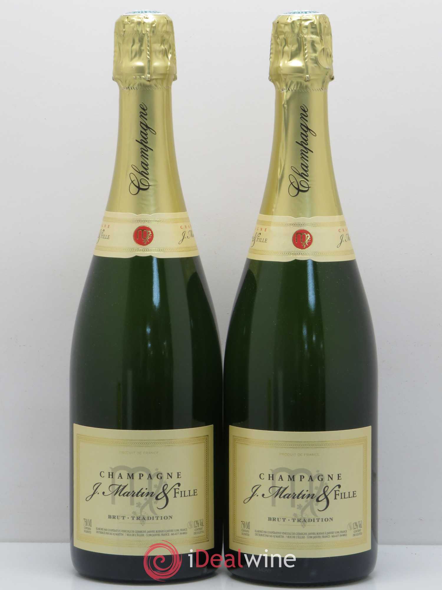 Champagne J. Martin & Fille Tradition - Posten von 2 Flaschen - 0