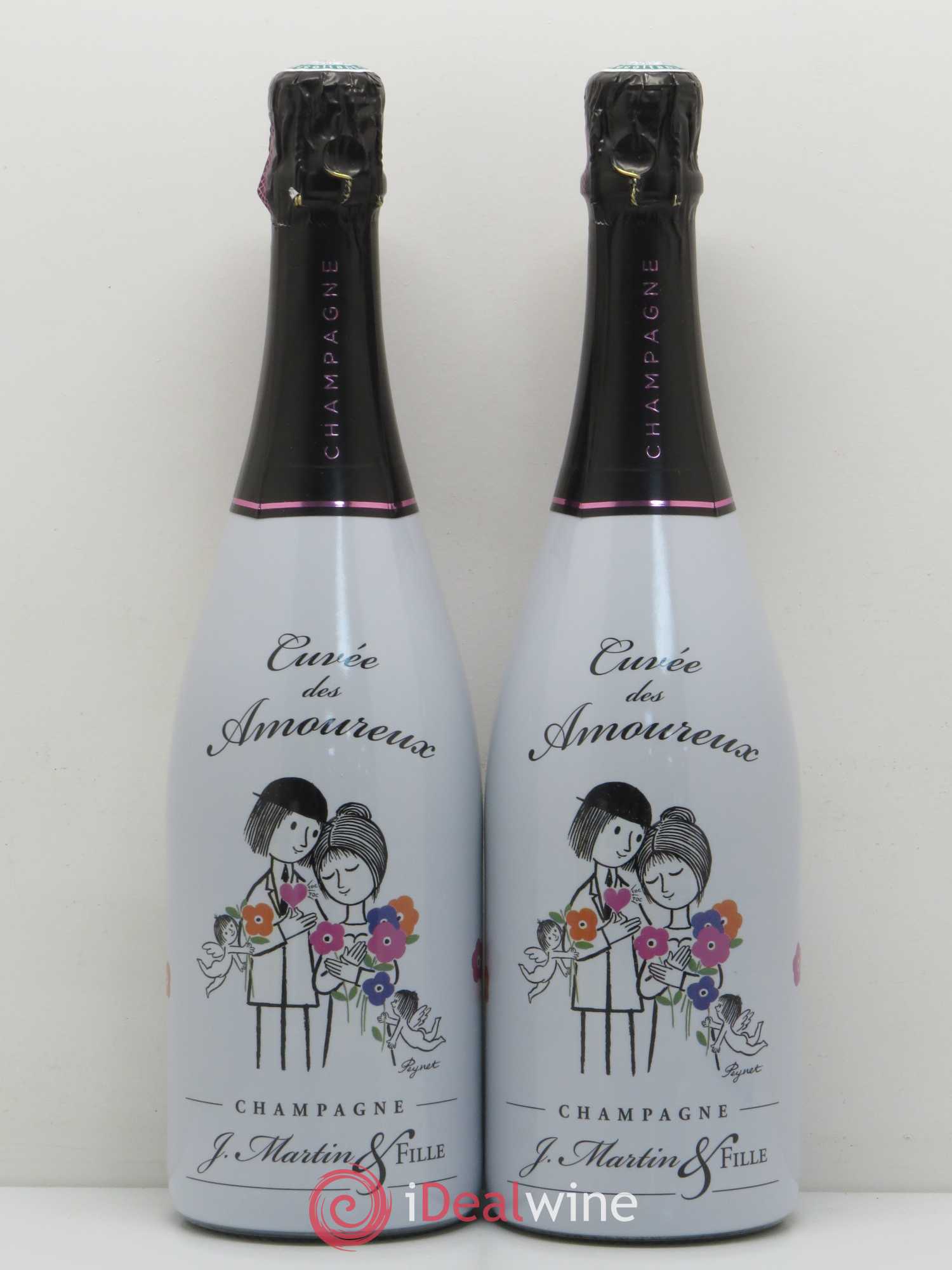 Champagne J. Martin & Fille Cuvée des amoureux de Peynet - Posten von 2 Flaschen - 0