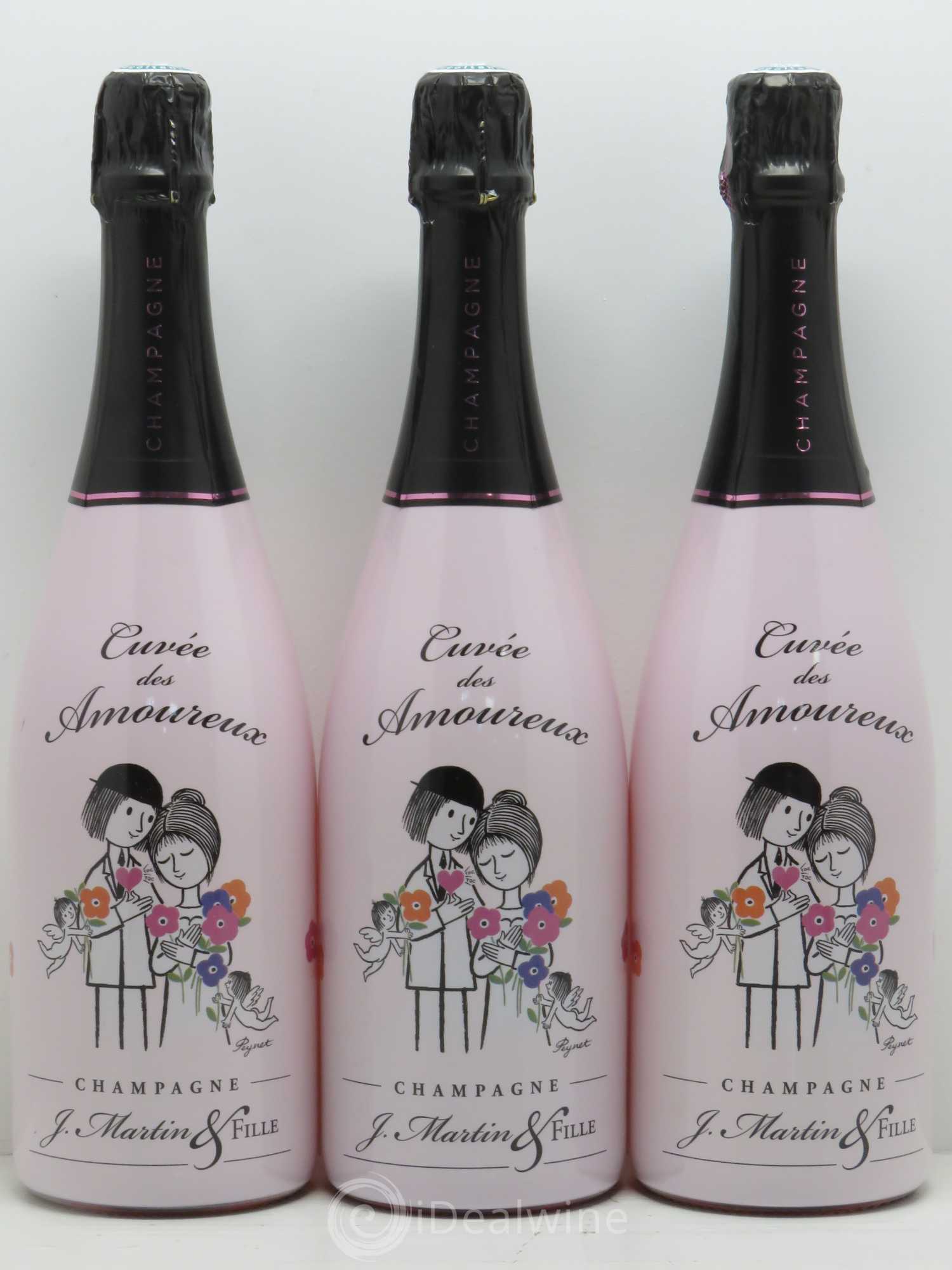 Champagne - Brut Cuvée des Amoureux de Peynet J. Martin & Fille - Posten von 3 Flaschen - 0