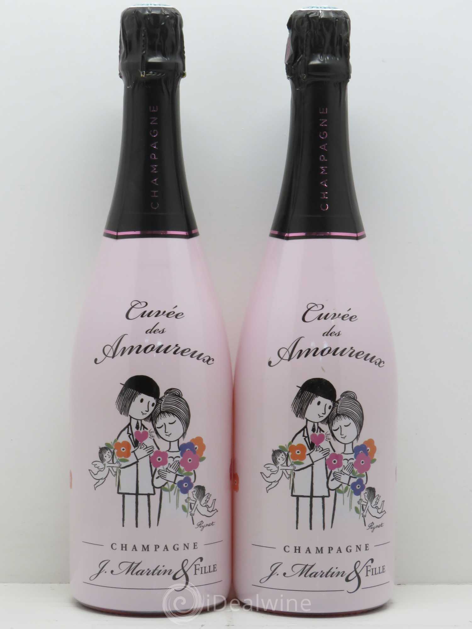 Champagne - Brut Cuvée des Amoureux de Peynet J. Martin & Fille - Posten von 2 Flaschen - 0