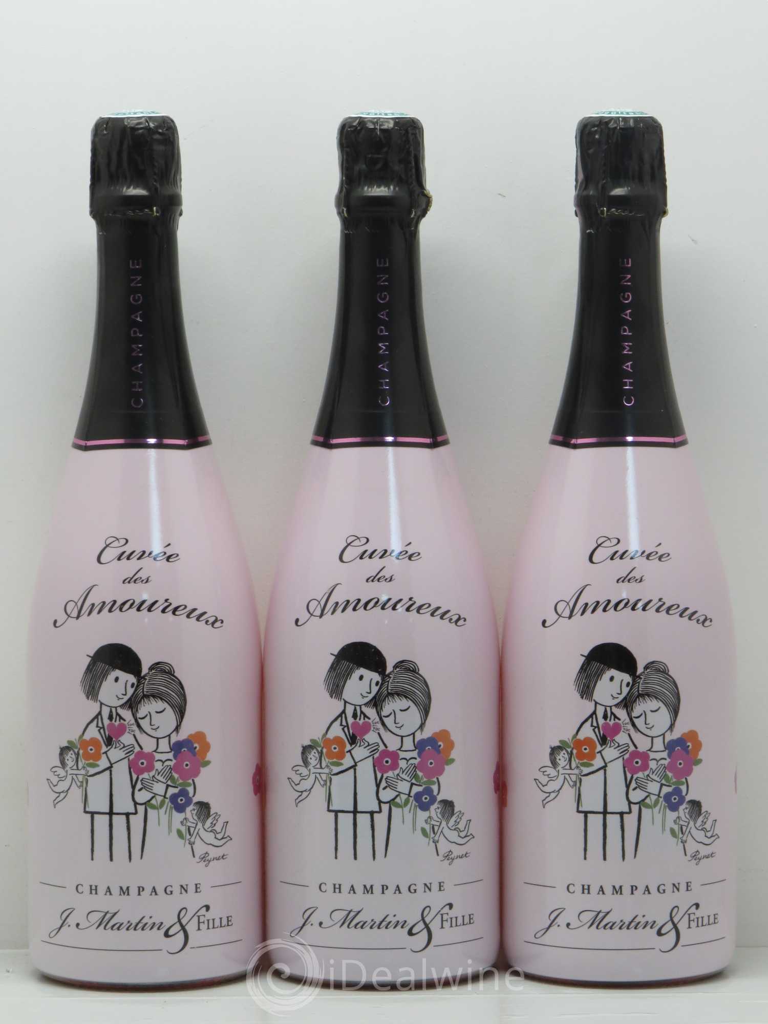 Champagne - Cuvée des Amoureux de Peynet J. Martin & Fille - Posten von 3 Flaschen - 0