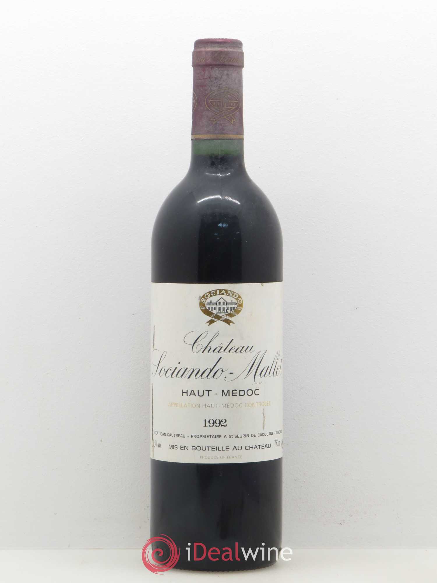 Château Sociando Mallet 1992 - Lot de 1 bouteille - 0