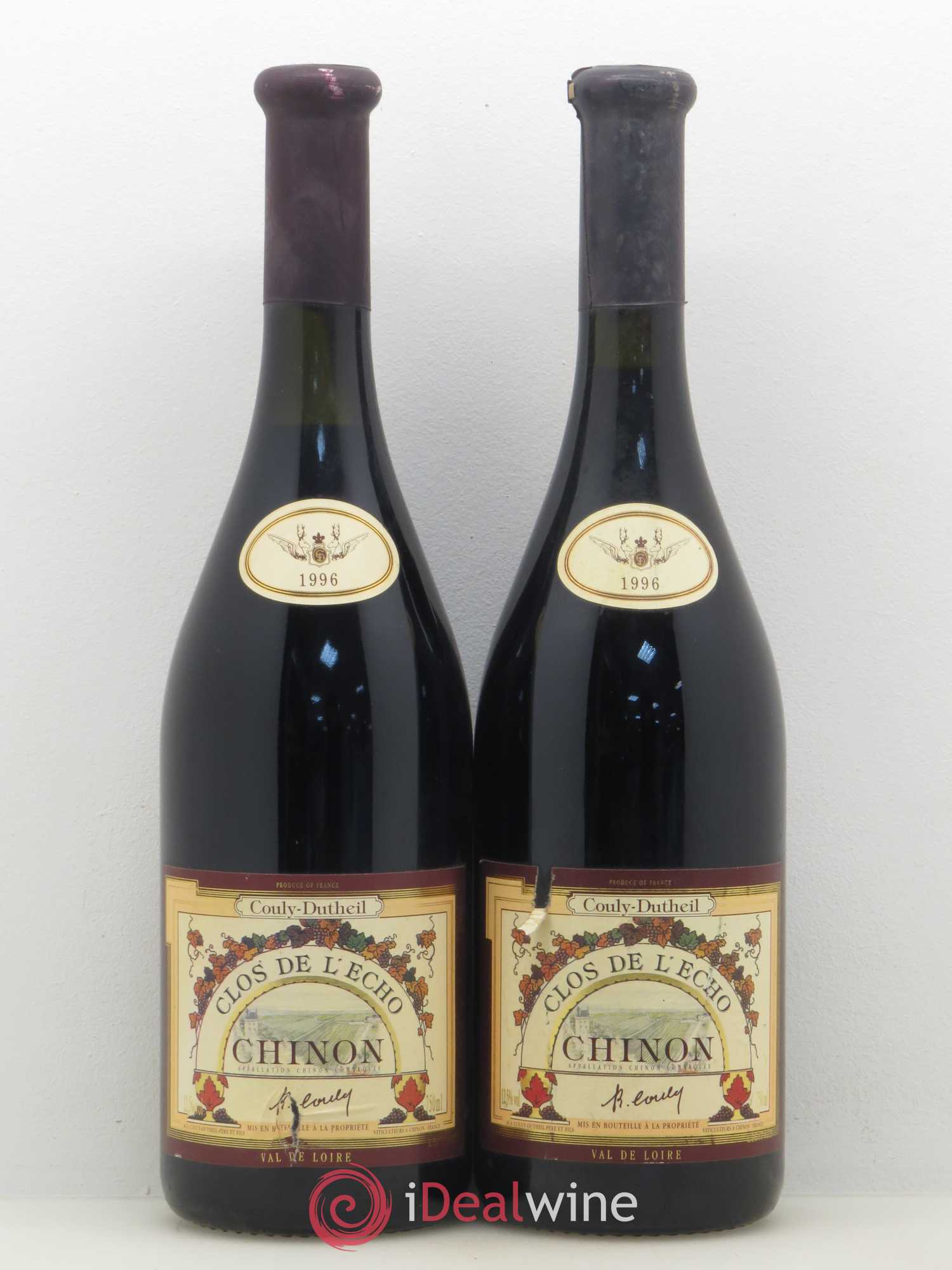 Chinon Clos de l'Echo Couly-Dutheil 1996 - Lot de 2 bouteilles - 0