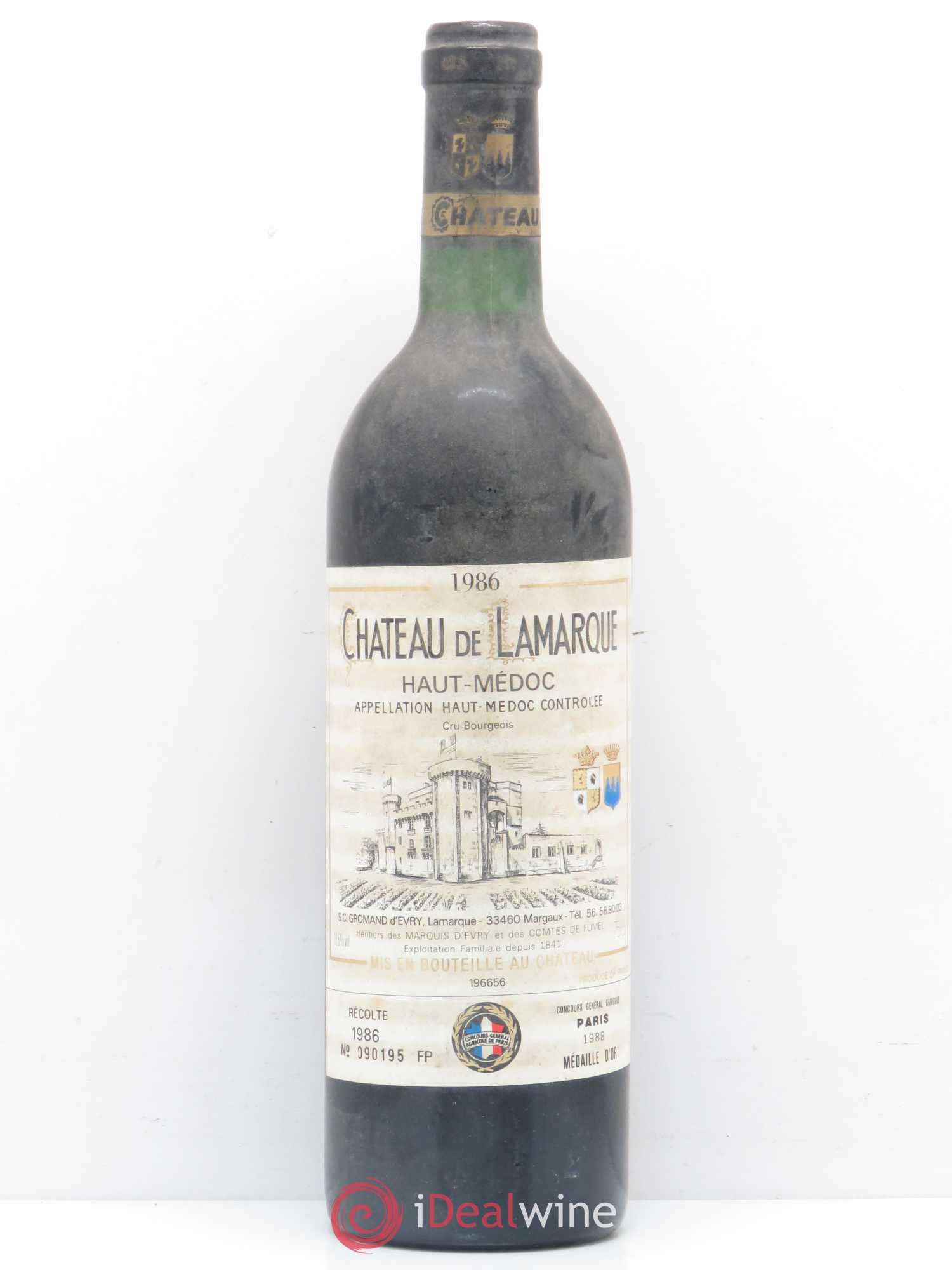Château de Lamarque Cru Bourgeois 1986 - Lot de 1 bouteille - 0