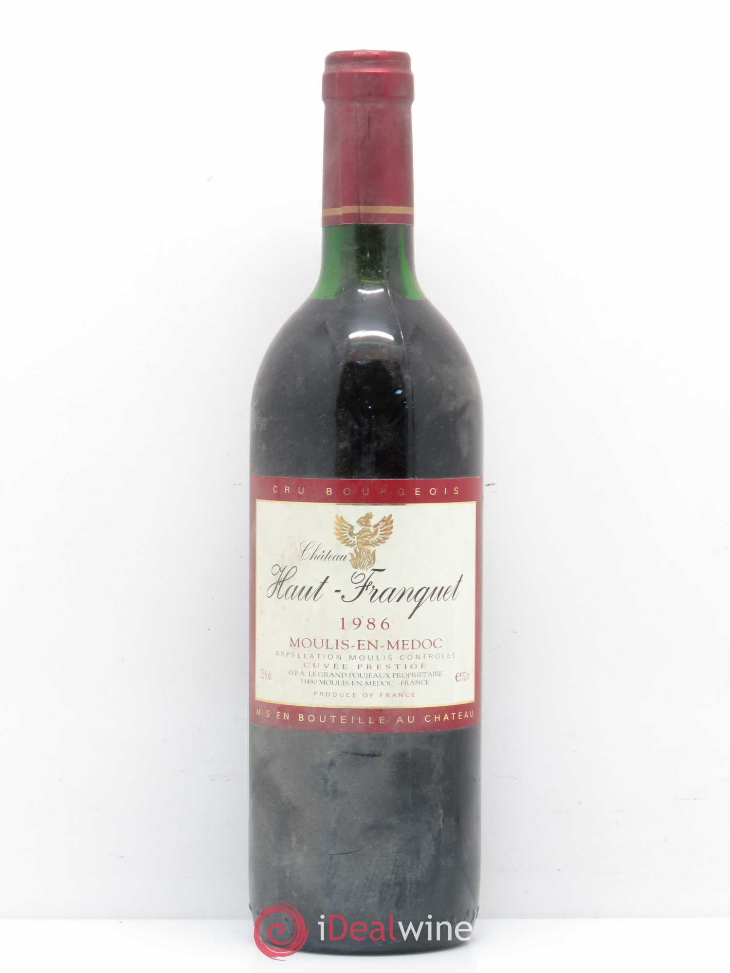Moulis en Médoc Château Haut Franguet (sans prix de réserve) 1986 - Posten von 1 Flasche - 0
