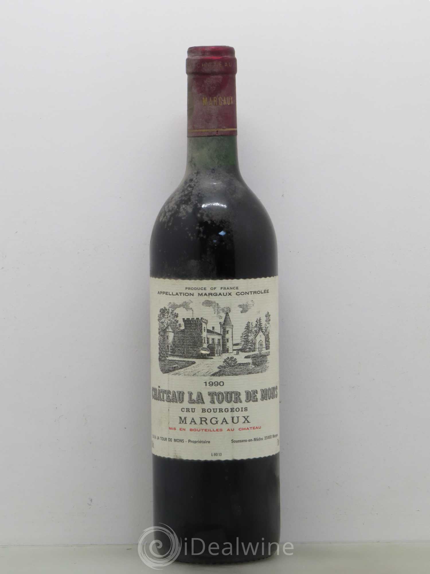 Château la Tour de Mons Cru Bourgeois 1990 - Lot de 1 bouteille - 0
