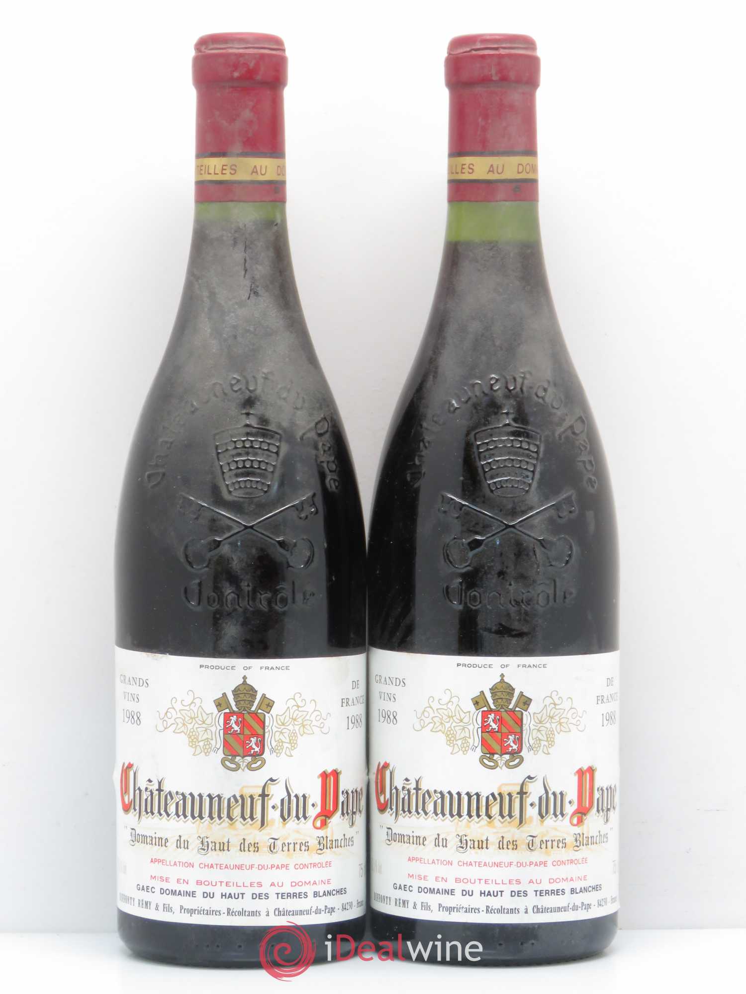 Châteauneuf-du-Pape Domaines du Haut des Terres Blanches 1988 - Lot de 2 bouteilles - 0