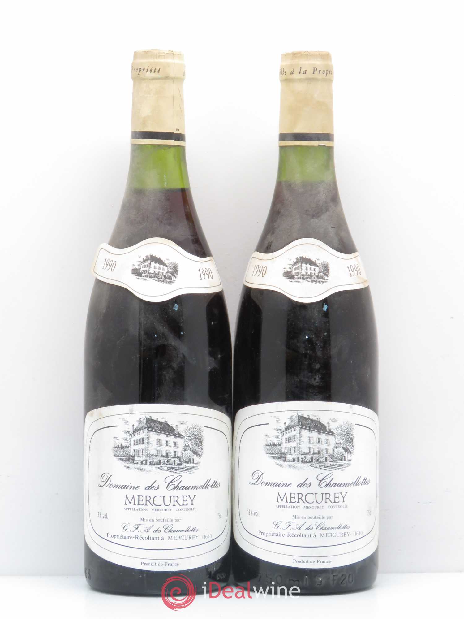 Mercurey Domaine des Chaumellottes 1990 - Posten von 2 Flaschen - 0