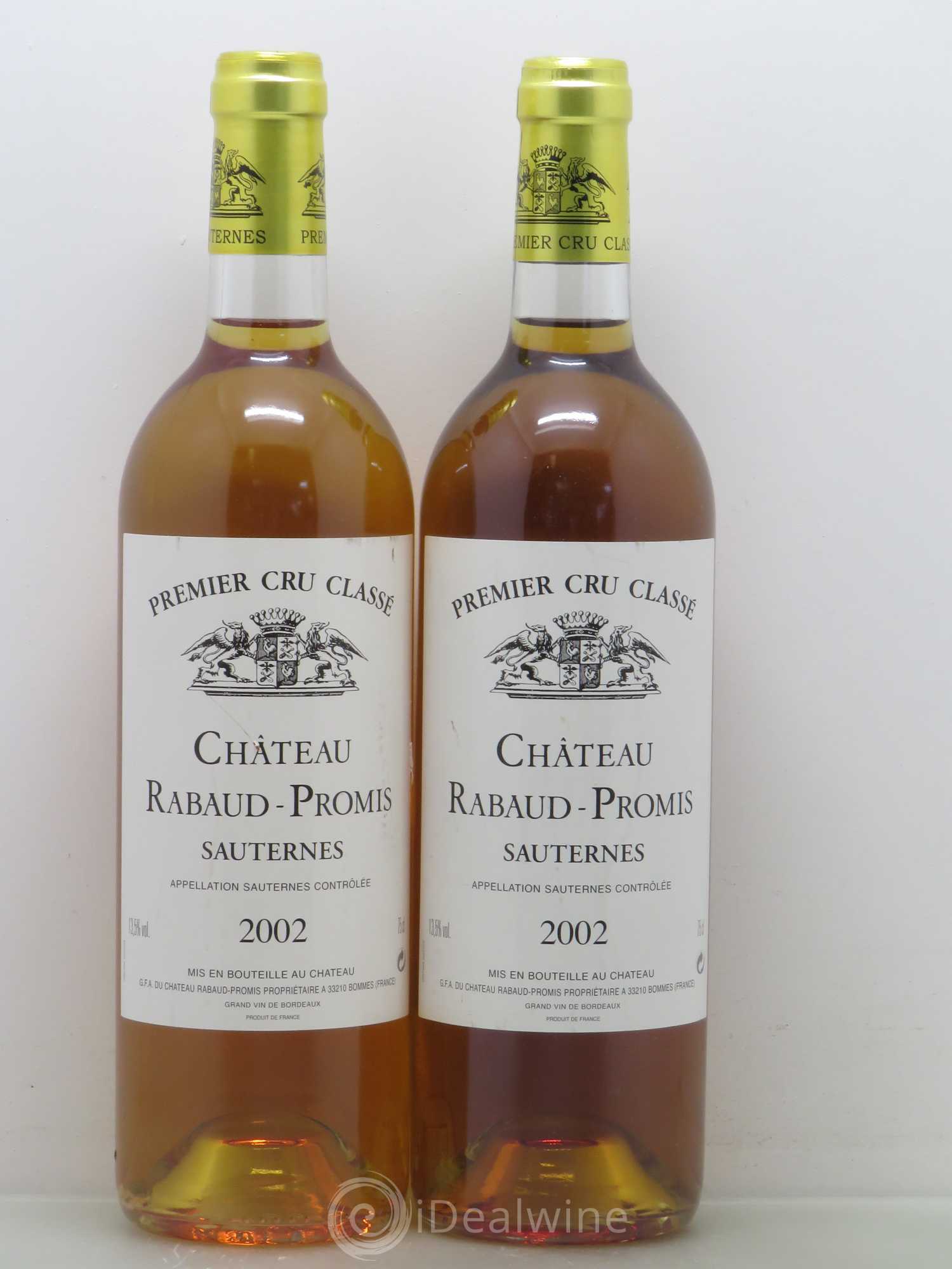 Château Rabaud Promis 1er Grand Cru Classé 2002 - Lotto di 2 bottiglie - 0