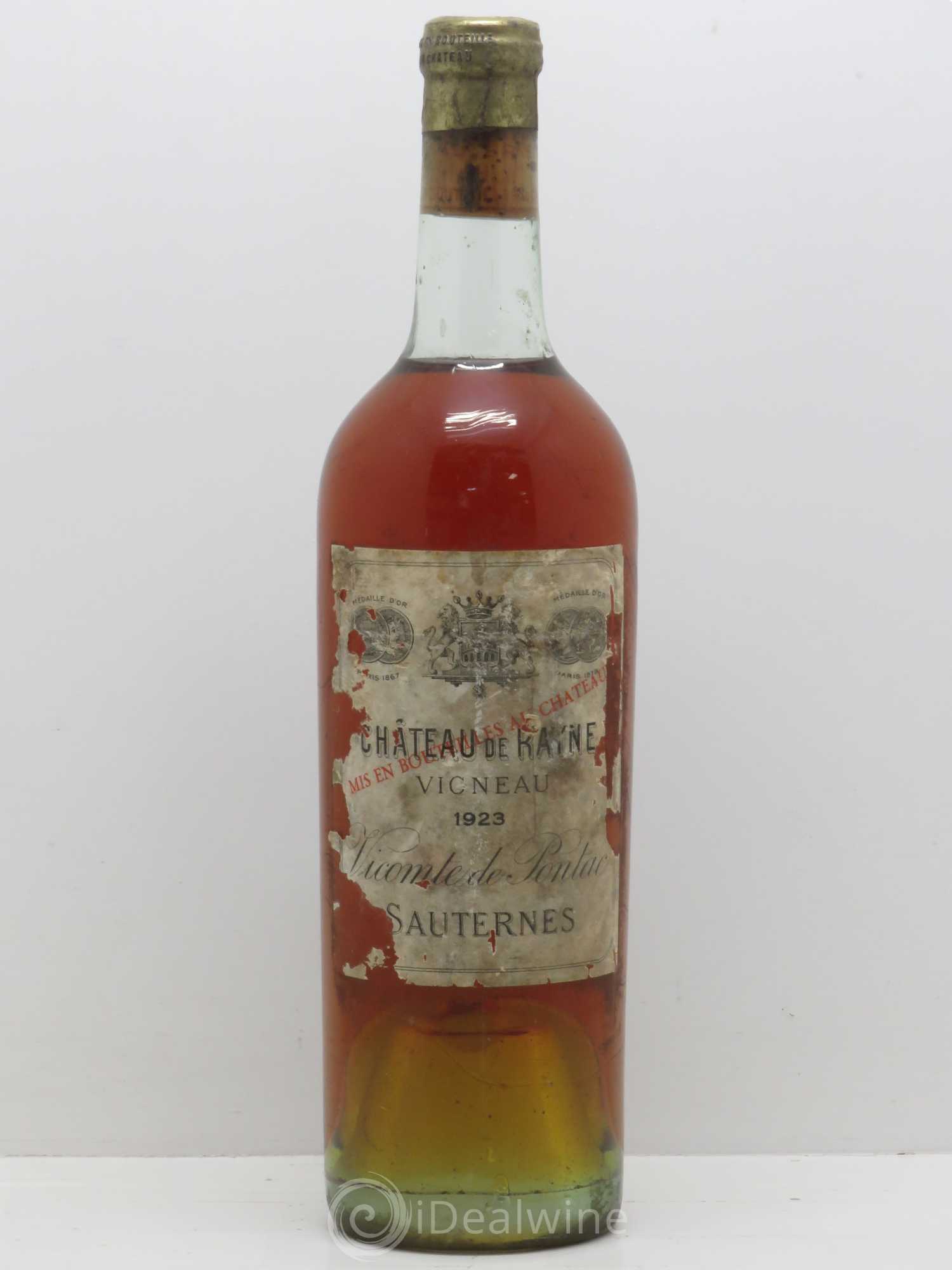 Château de Rayne Vigneau 1er Grand Cru Classé 1923 - Lotto di 1 bottiglia - 0