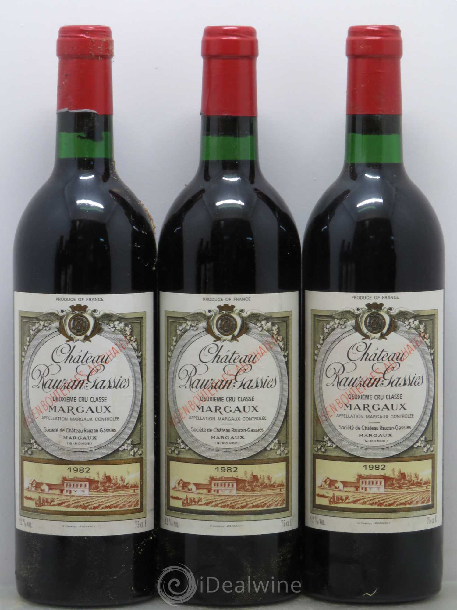 Château Rauzan-Gassies 2ème Grand Cru Classé 1982 - Lot de 12 bouteilles - 1