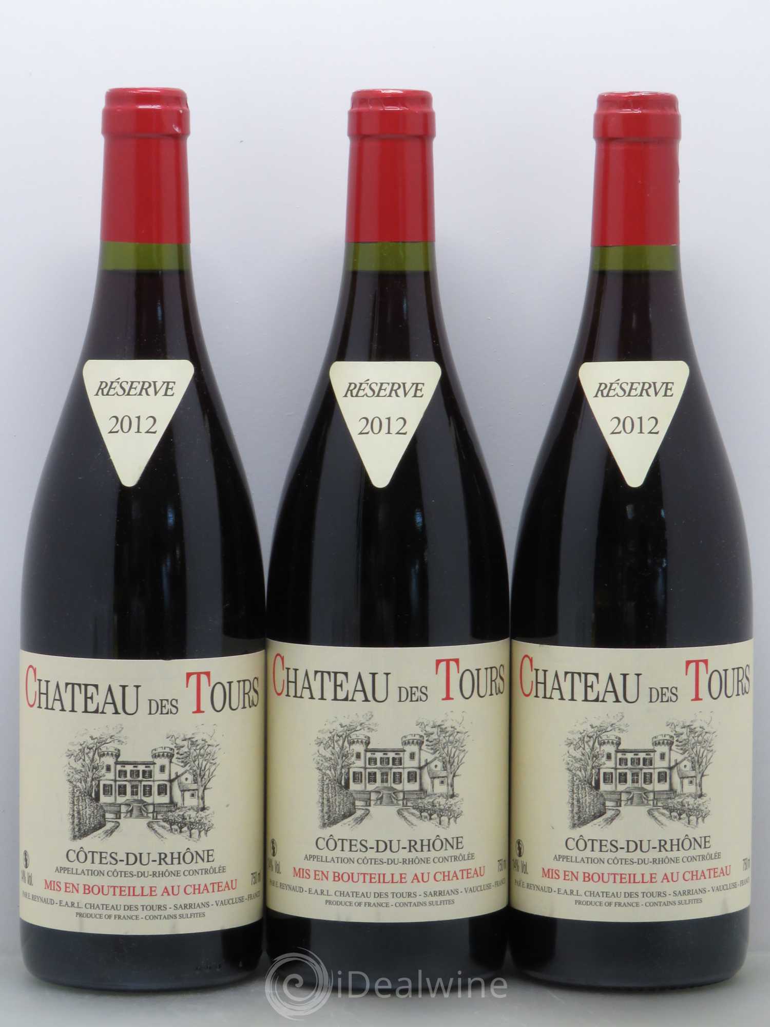 Côtes-du-Rhône Château des Tours Emmanuel Reynaud 2012 - Lot de 3 bouteilles - 0