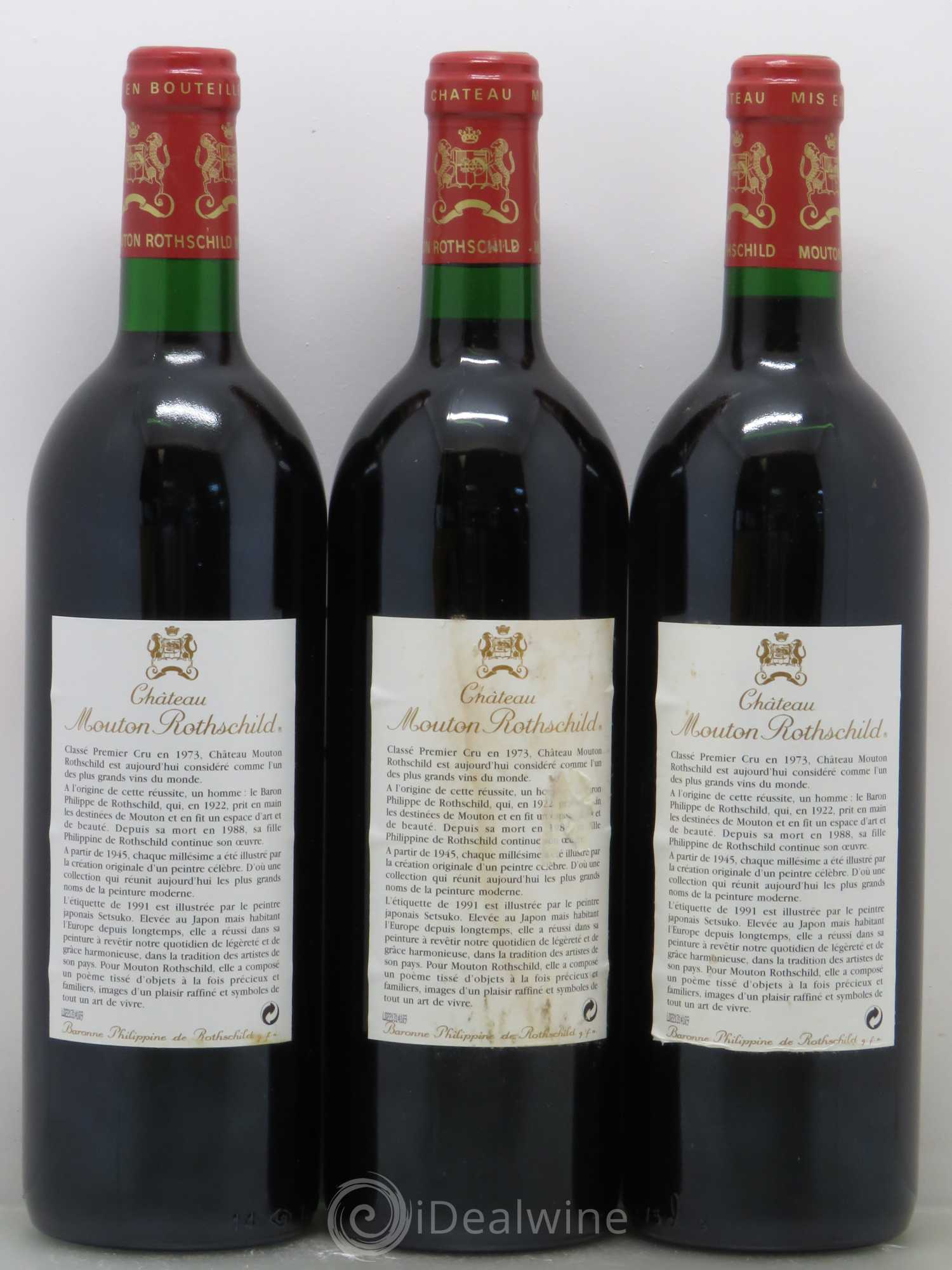 Château Mouton Rothschild 1er Grand Cru Classé 1991 - Lot de 12 bouteilles - 2