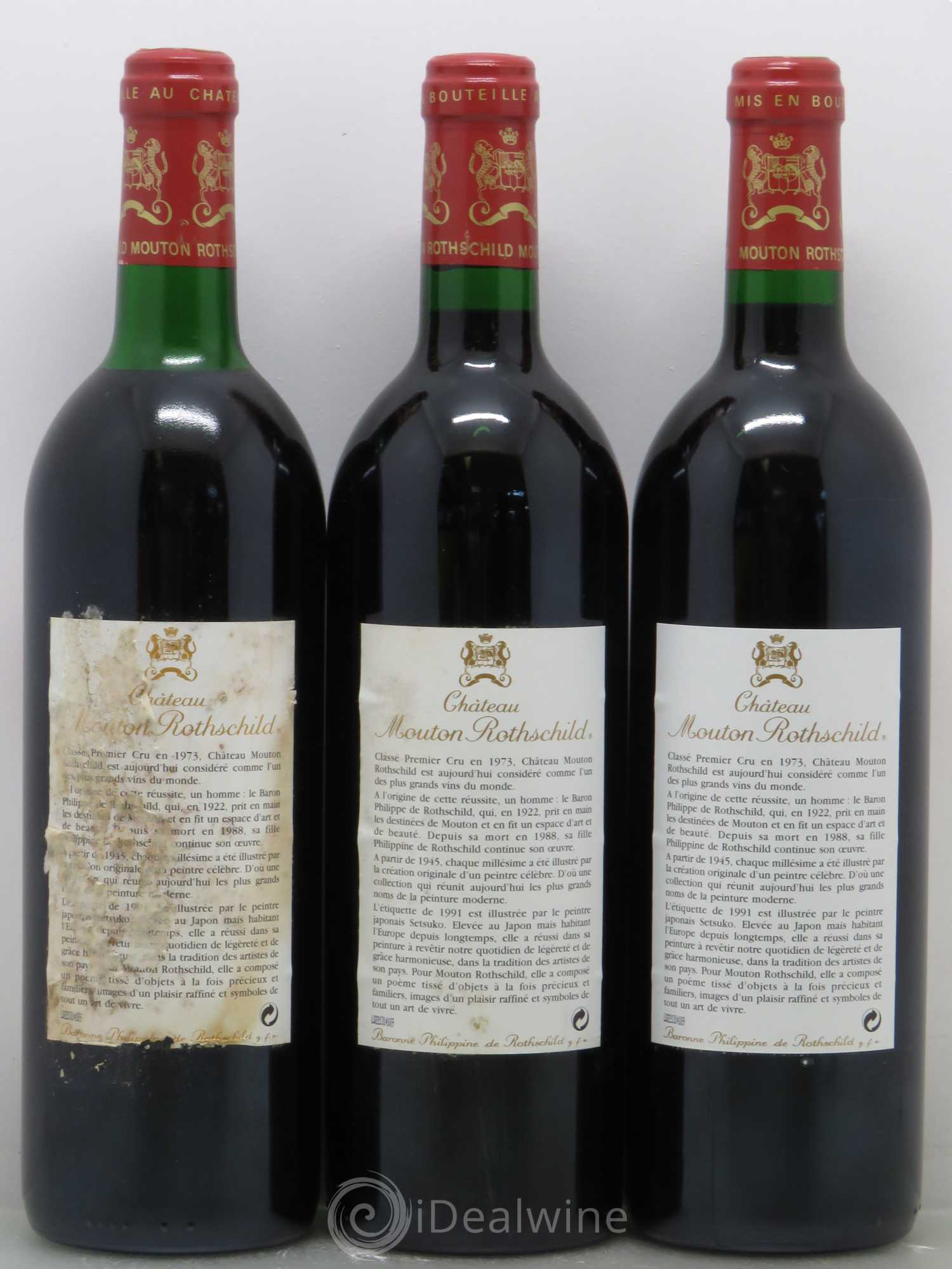 Château Mouton Rothschild 1er Grand Cru Classé 1991 - Lot de 12 bouteilles - 6