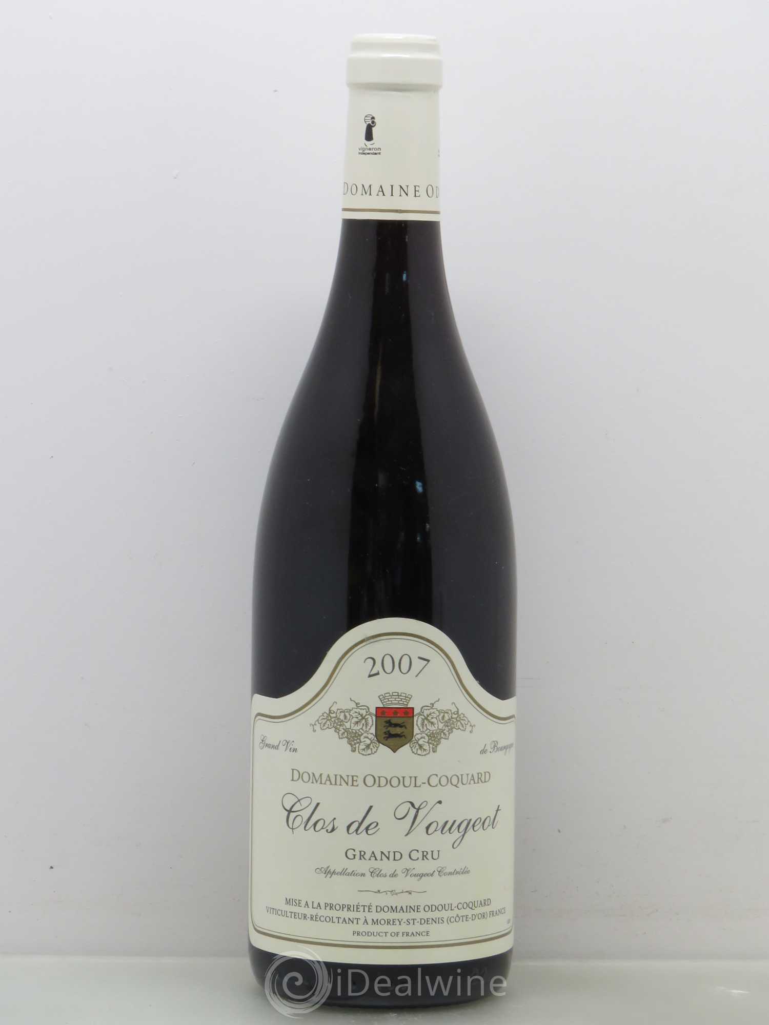 Clos de Vougeot Grand Cru Domaine Odoul Coquard 2007 - Posten von 1 Flasche - 0