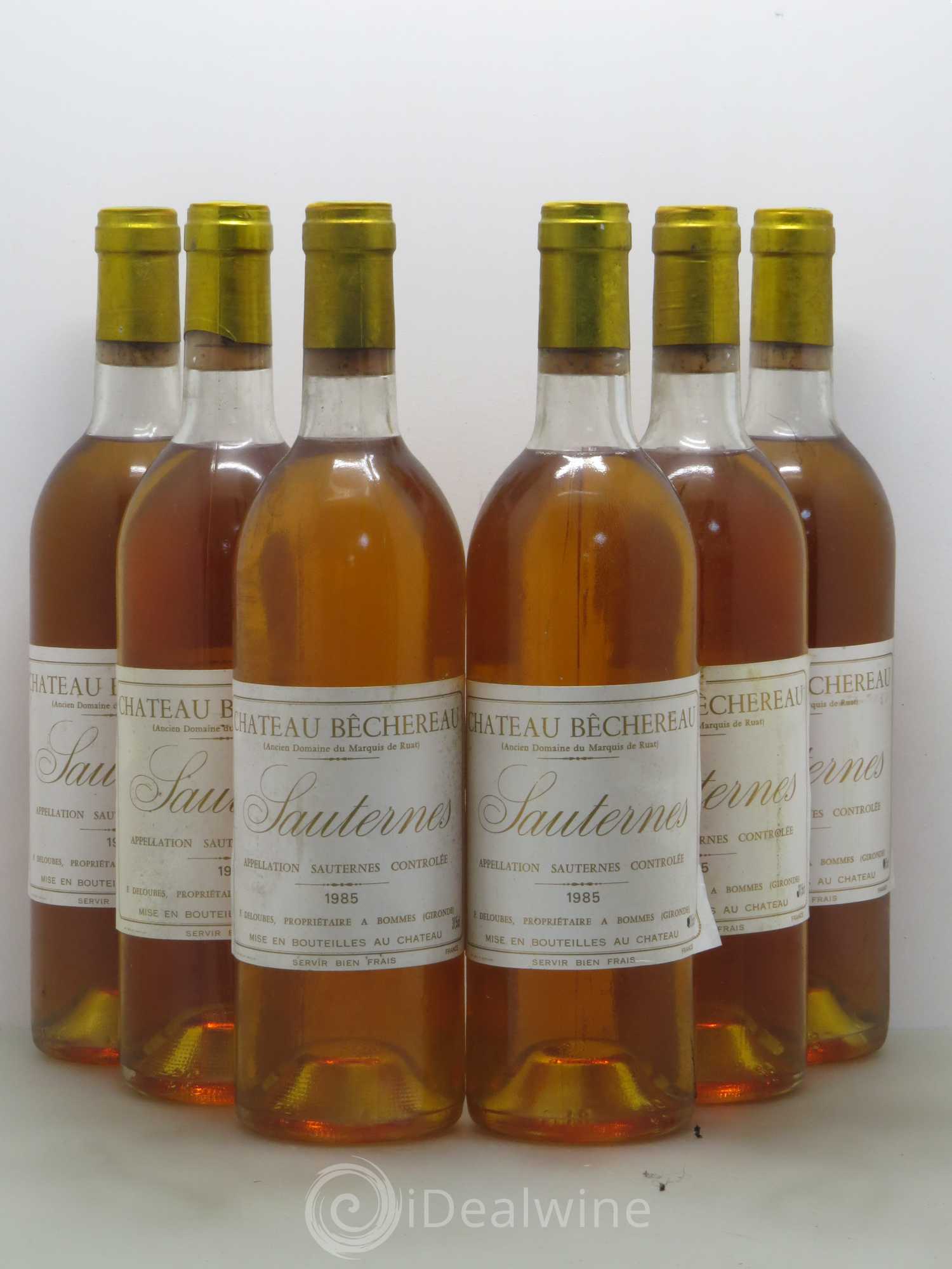 Sauternes Château Bechereau (sans prix de réserve) 1985 - Lot de 6 bouteilles - 0