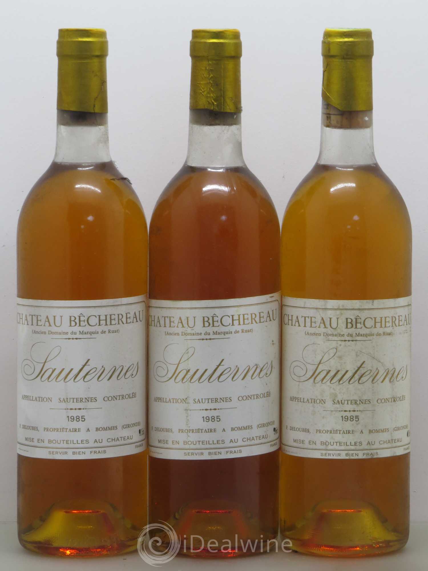 Sauternes Château Bechereau (sans prix de réserve) 1985 - Lotto di 3 bottiglie - 0