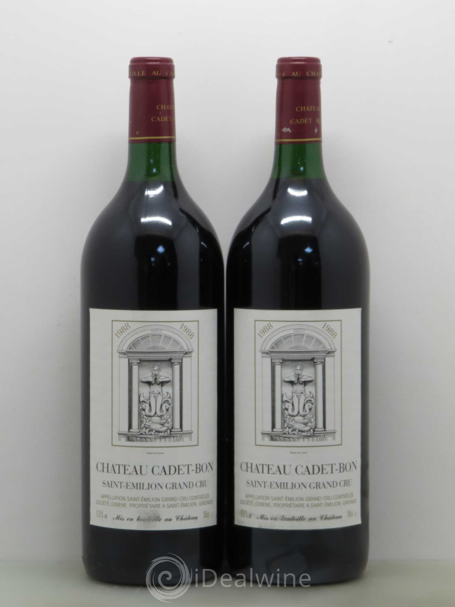 Château Cadet Bon Grand Cru Classé 1988 - Lot de 2 magnums - 0