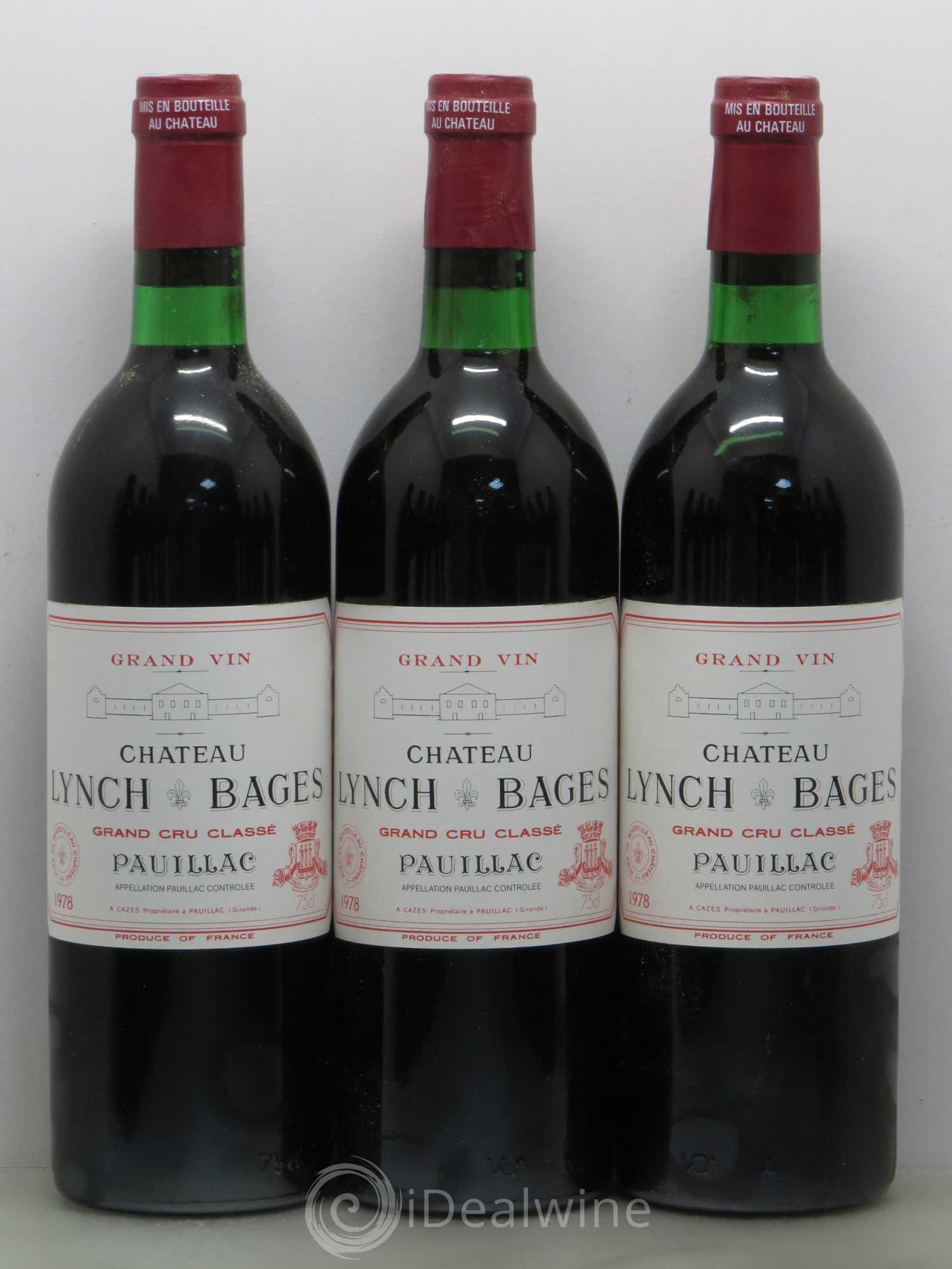 Château Lynch Bages 5ème Grand Cru Classé 1978 - Lot de 12 bouteilles - 1
