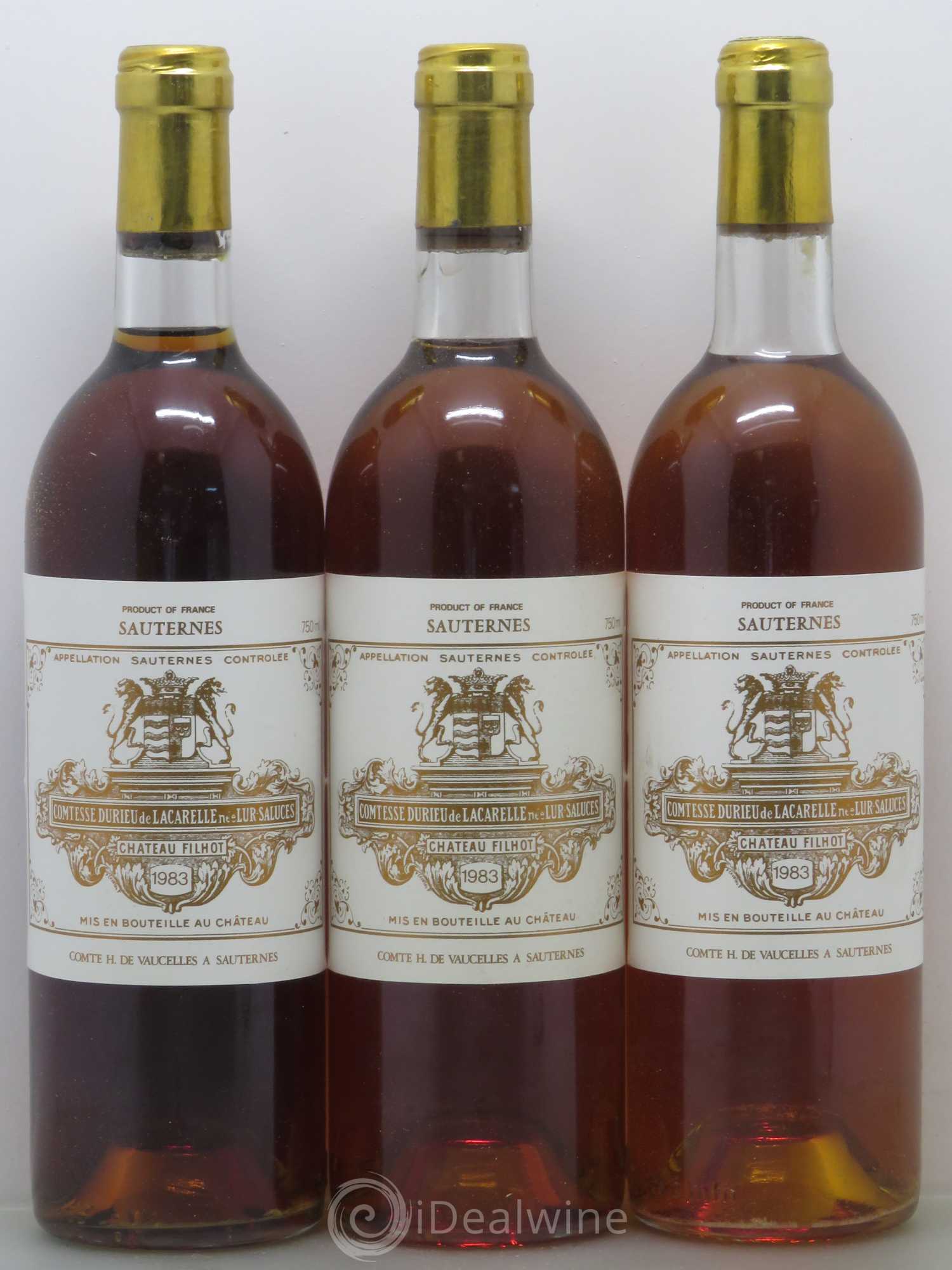 Château Filhot 2ème Grand Cru Classé 1983 - Lotto di 6 bottiglie - 1