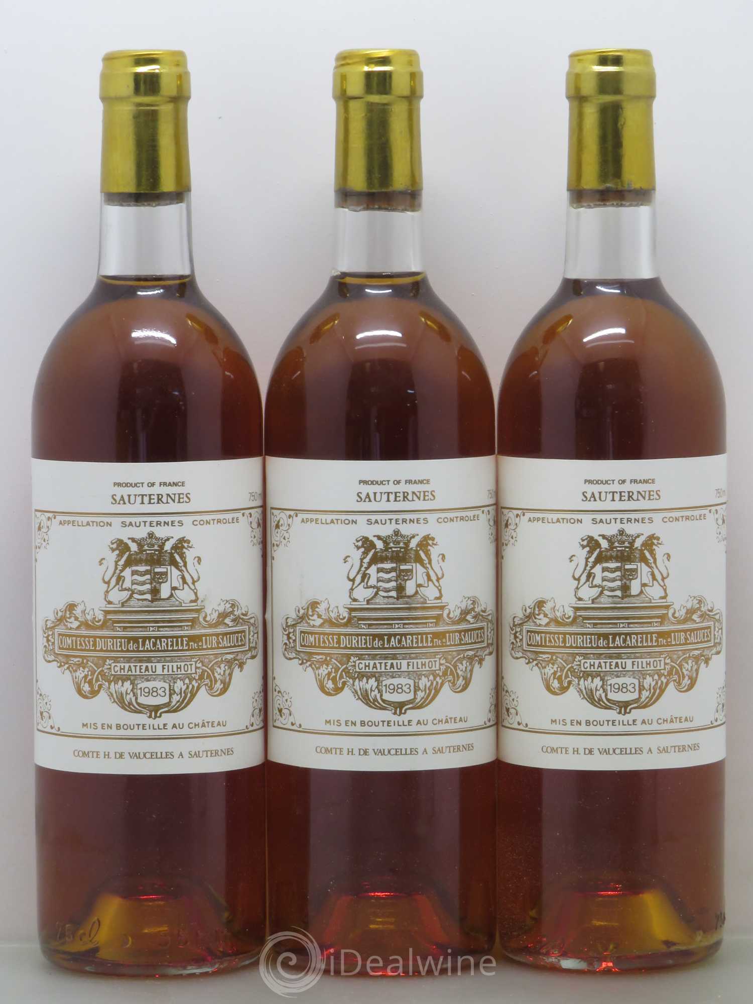 Château Filhot 2ème Grand Cru Classé 1983 - Lotto di 6 bottiglie - 1
