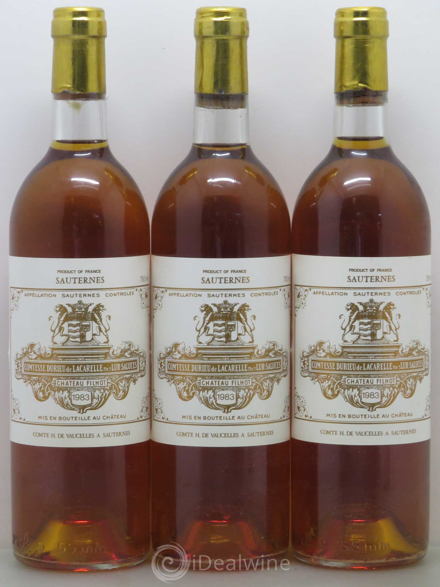 Château Filhot 2ème Grand Cru Classé 1983 - Lotto di 6 bottiglie - 2