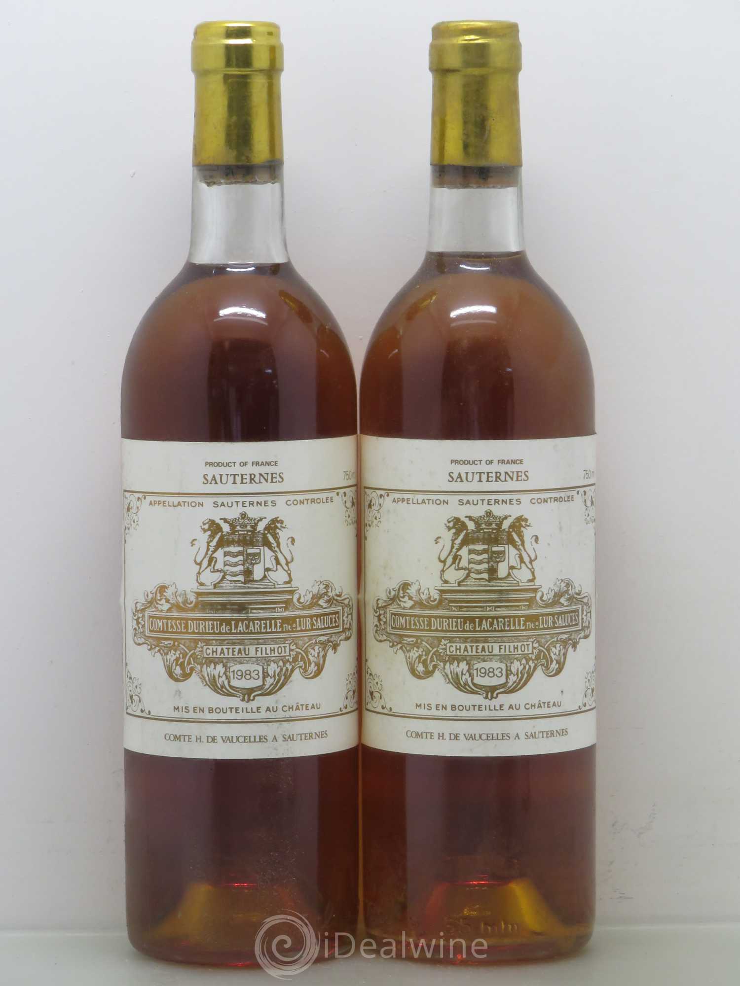 Château Filhot 2ème Grand Cru Classé 1983 - Lotto di 2 bottiglie - 0