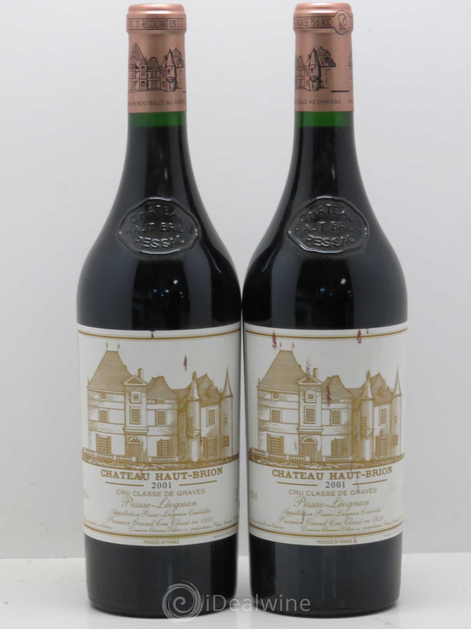 Château Haut Brion 1er Grand Cru Classé 2001 - Lot de 2 bouteilles - 0