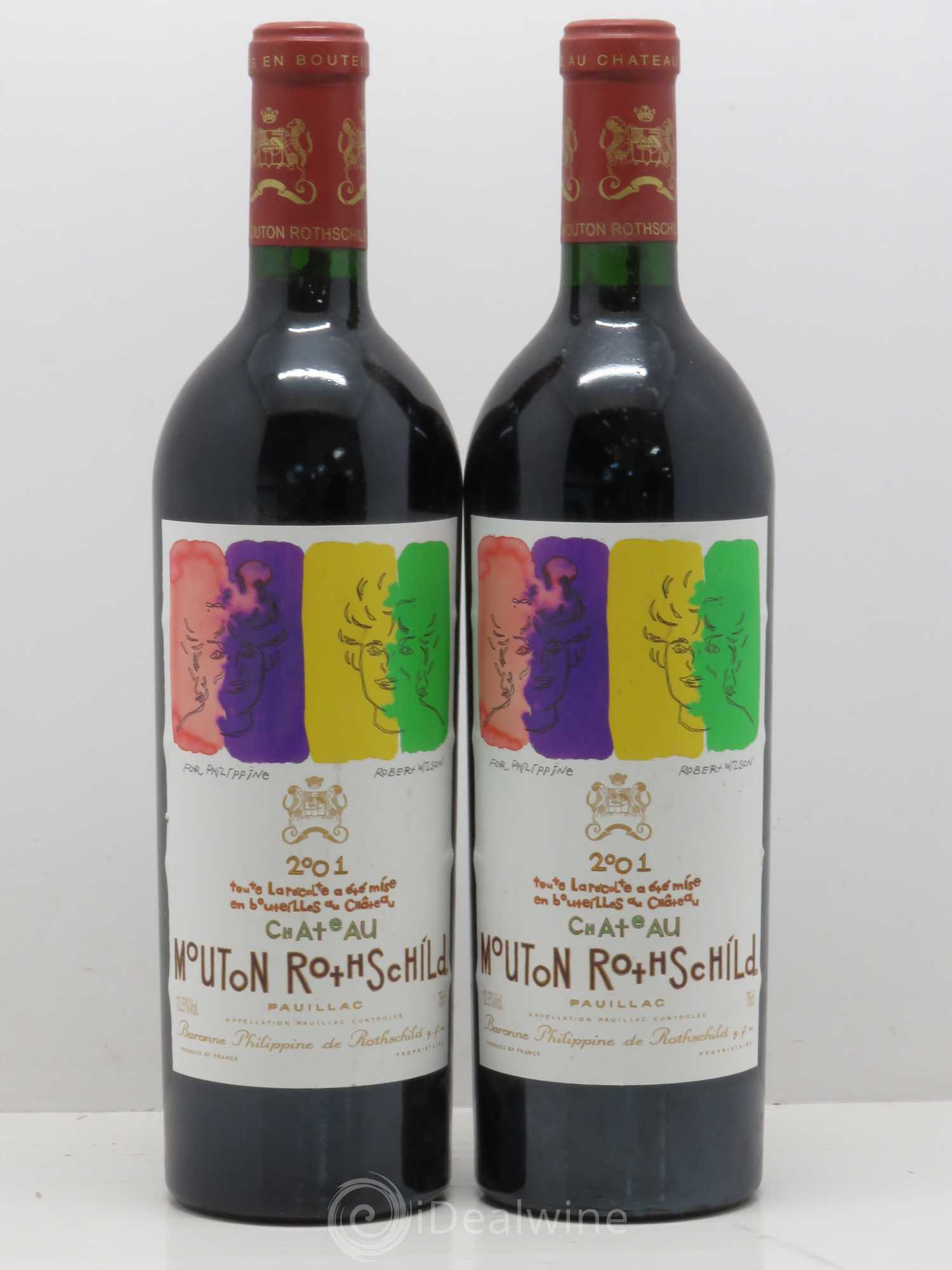 Château Mouton Rothschild 1er Grand Cru Classé 2001 - Lot de 2 bouteilles - 0