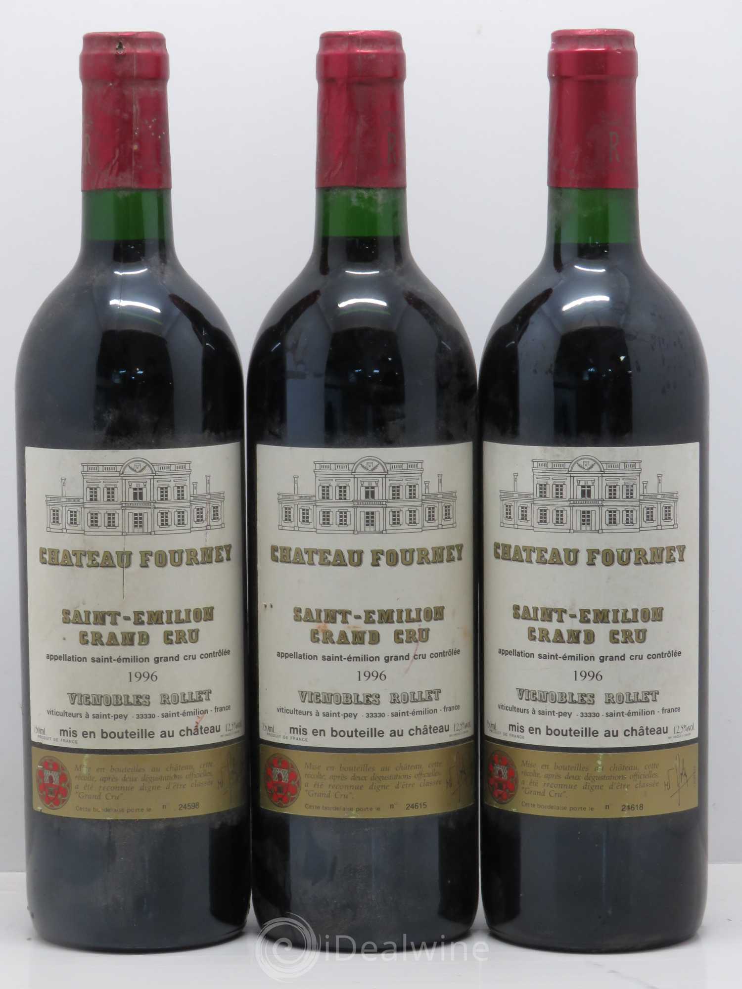 Saint-Émilion Fourney 1996 - Lot de 3 bouteilles - 0