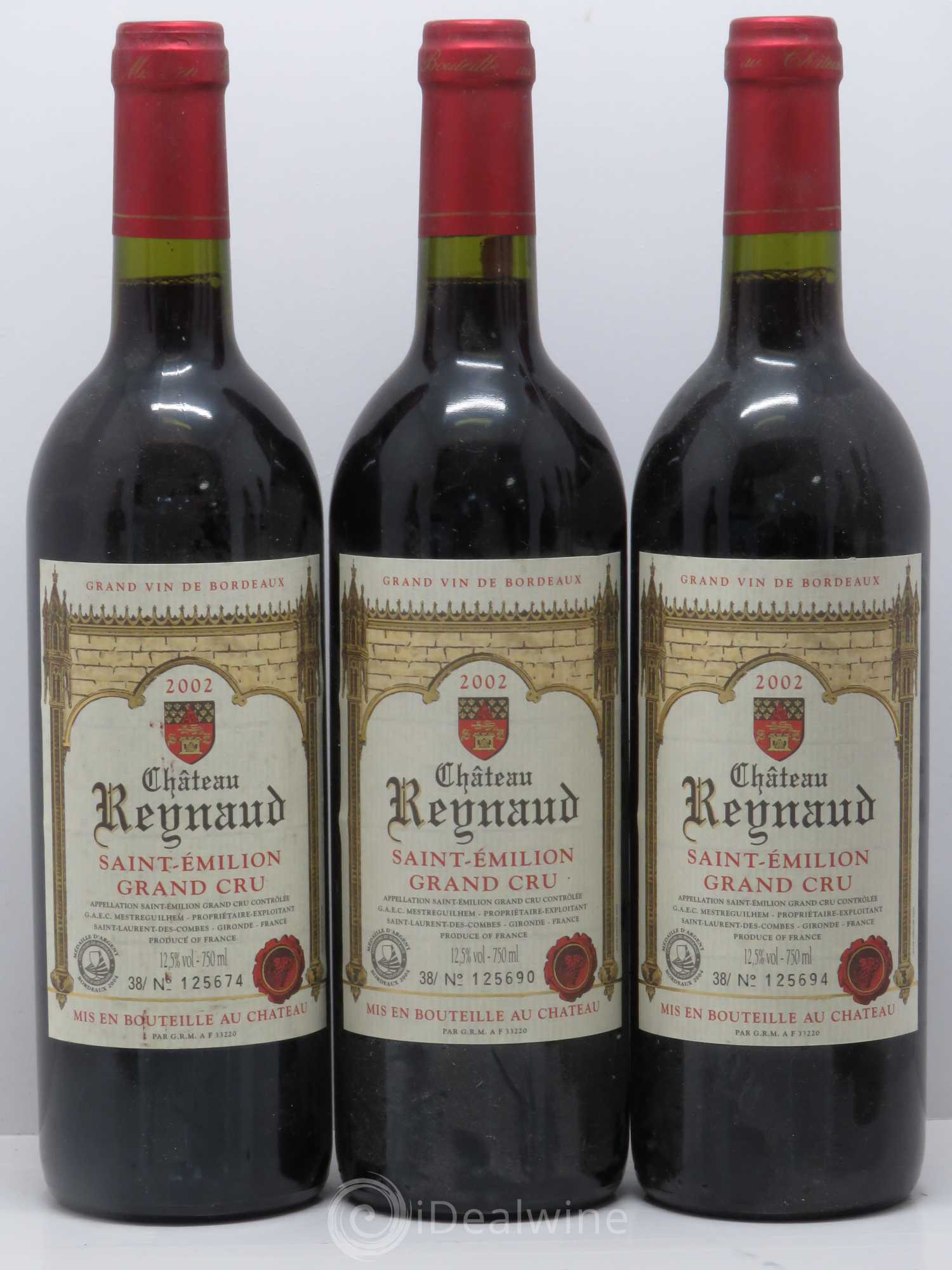 Bordeaux Reynaud. St emilion 2002 - Posten von 6 Flaschen - 1