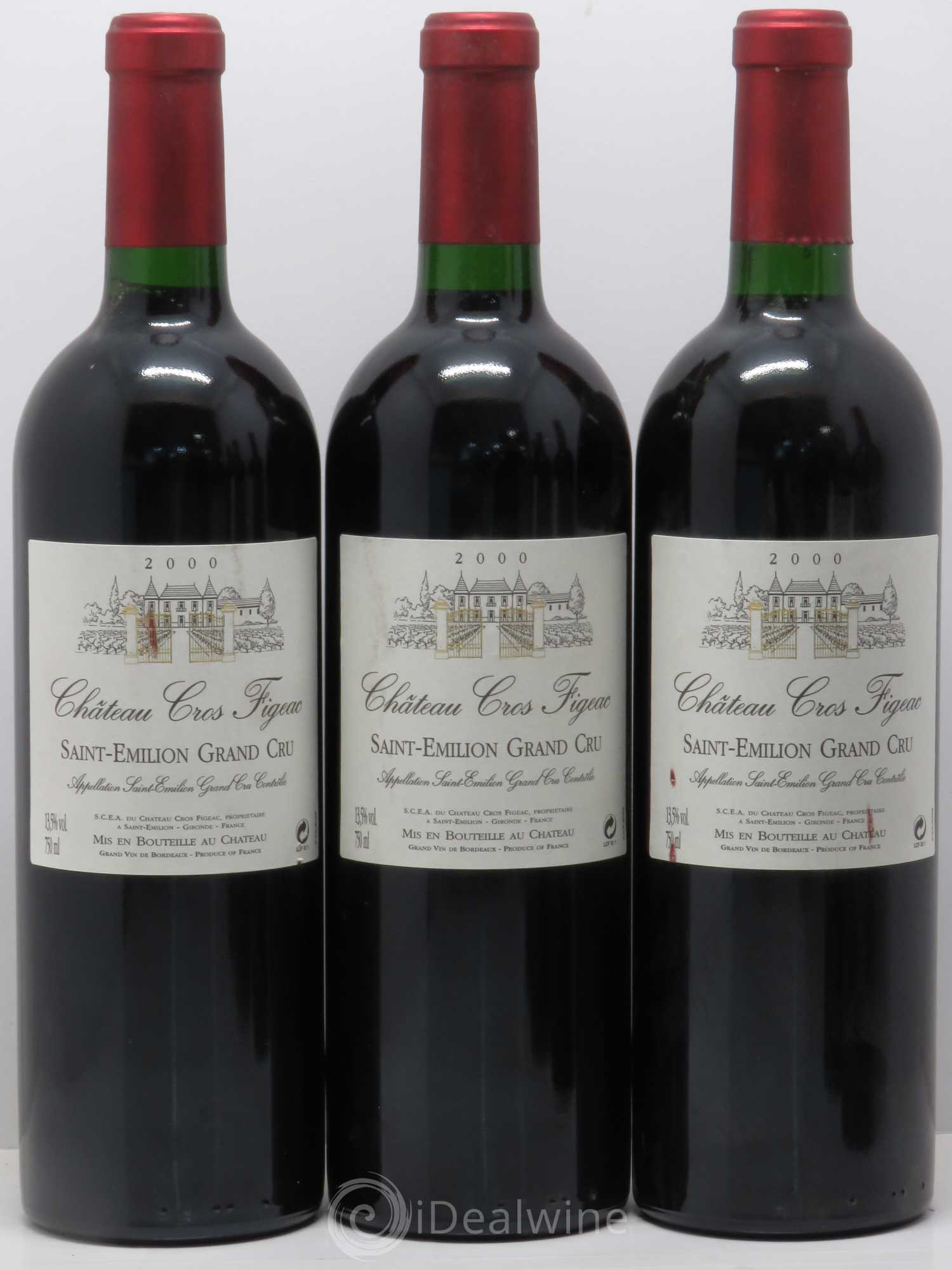 Saint-Émilion Cros Figeac 2000 - Posten von 6 Flaschen - 1