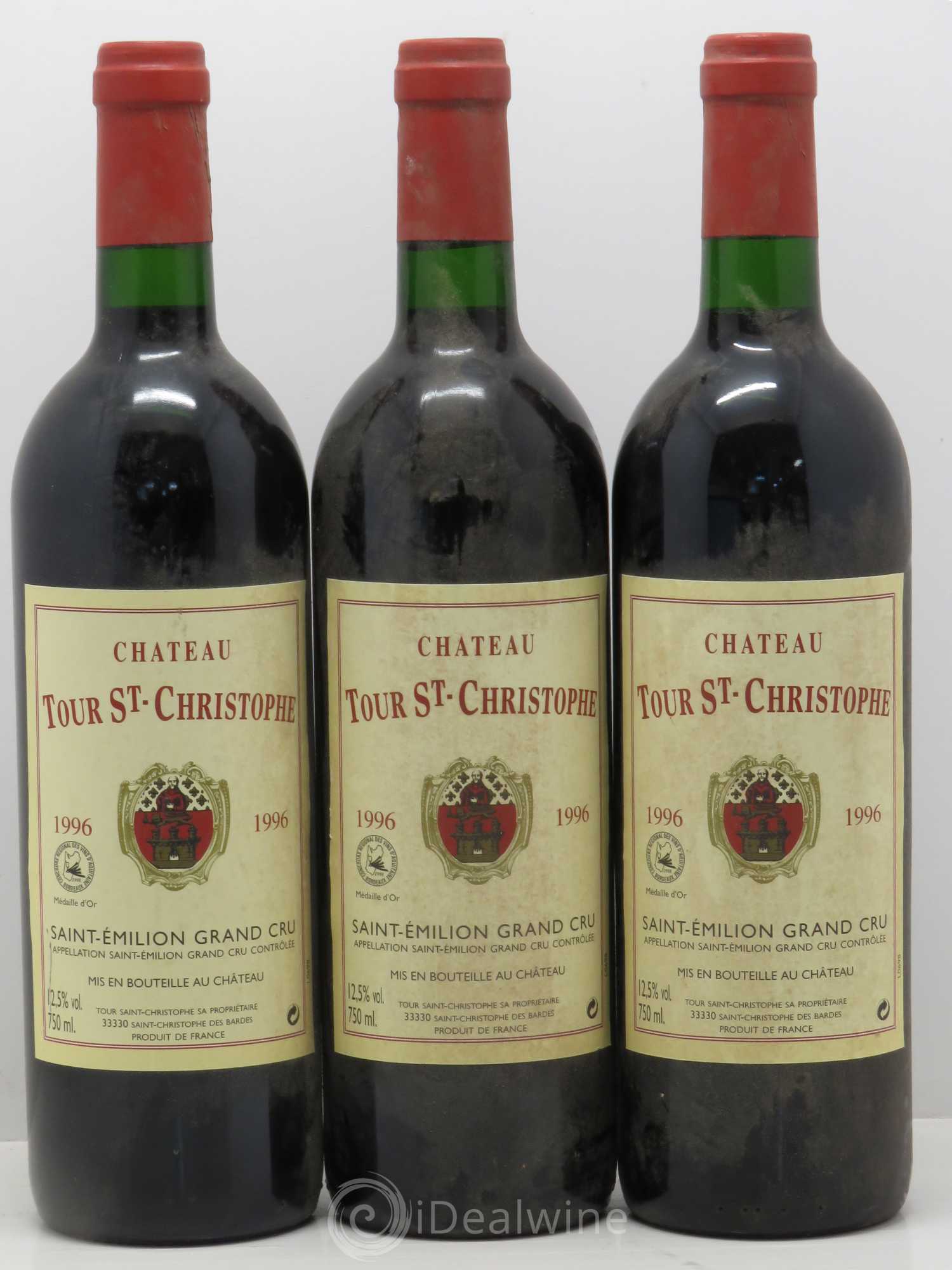 Saint-Émilion Tour Saint Christophe 1996 - Posten von 3 Flaschen - 0