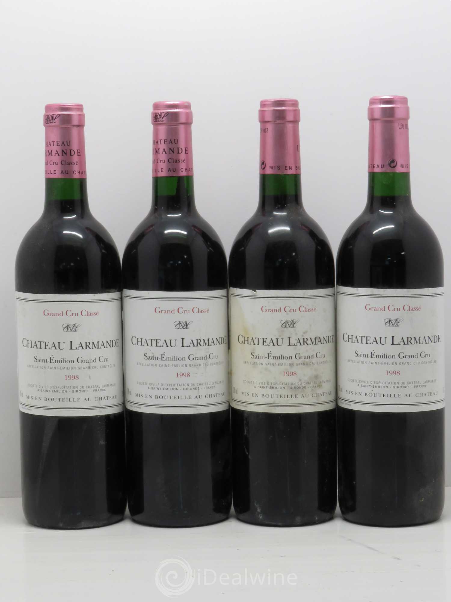 Château Larmande Grand Cru Classé 1998 - Lot de 4 bouteilles - 0