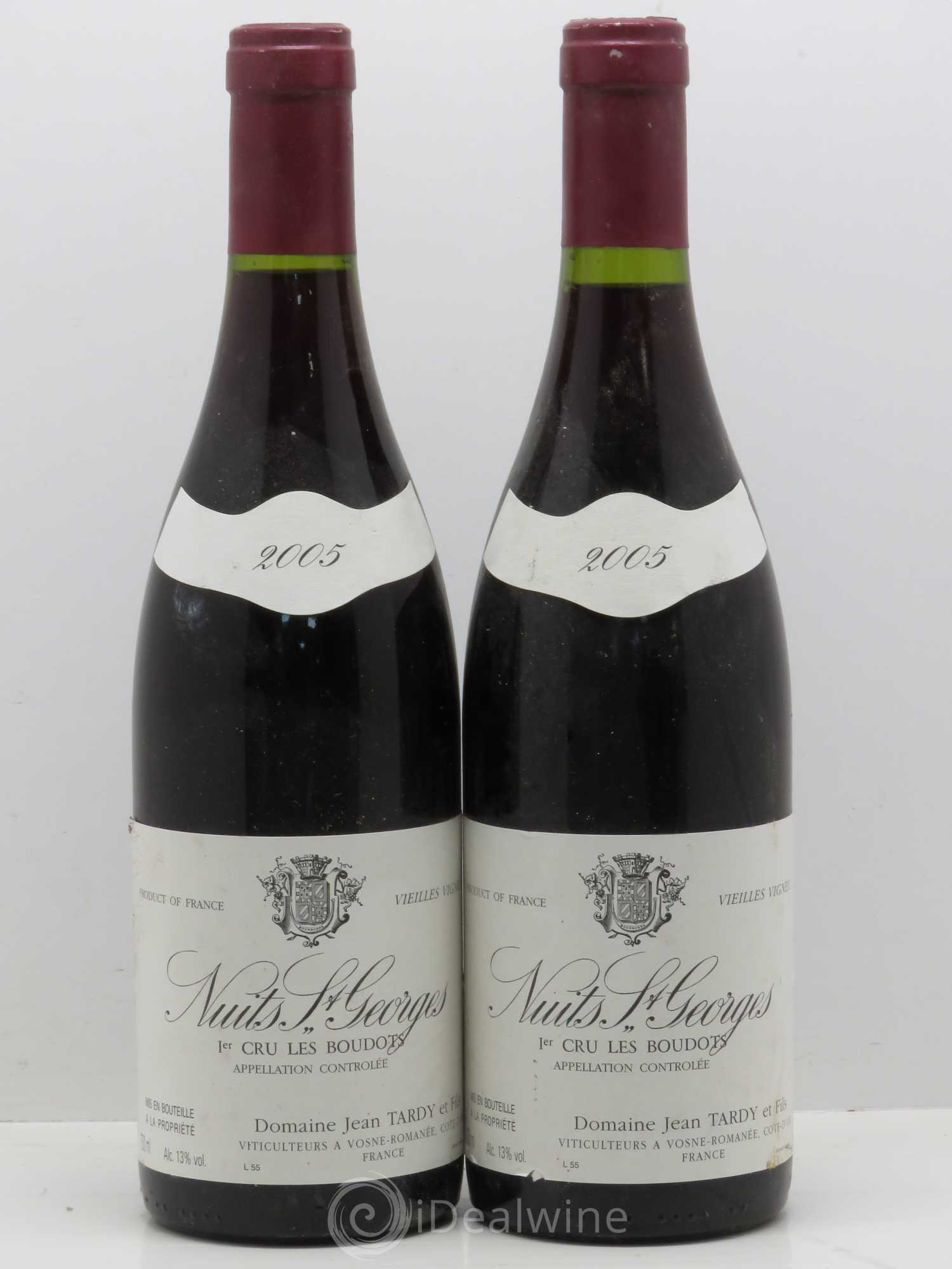 Nuits-Saint-Georges 1er Cru Les Boudots .Tardy 2005 - Lot de 2 bouteilles - 0