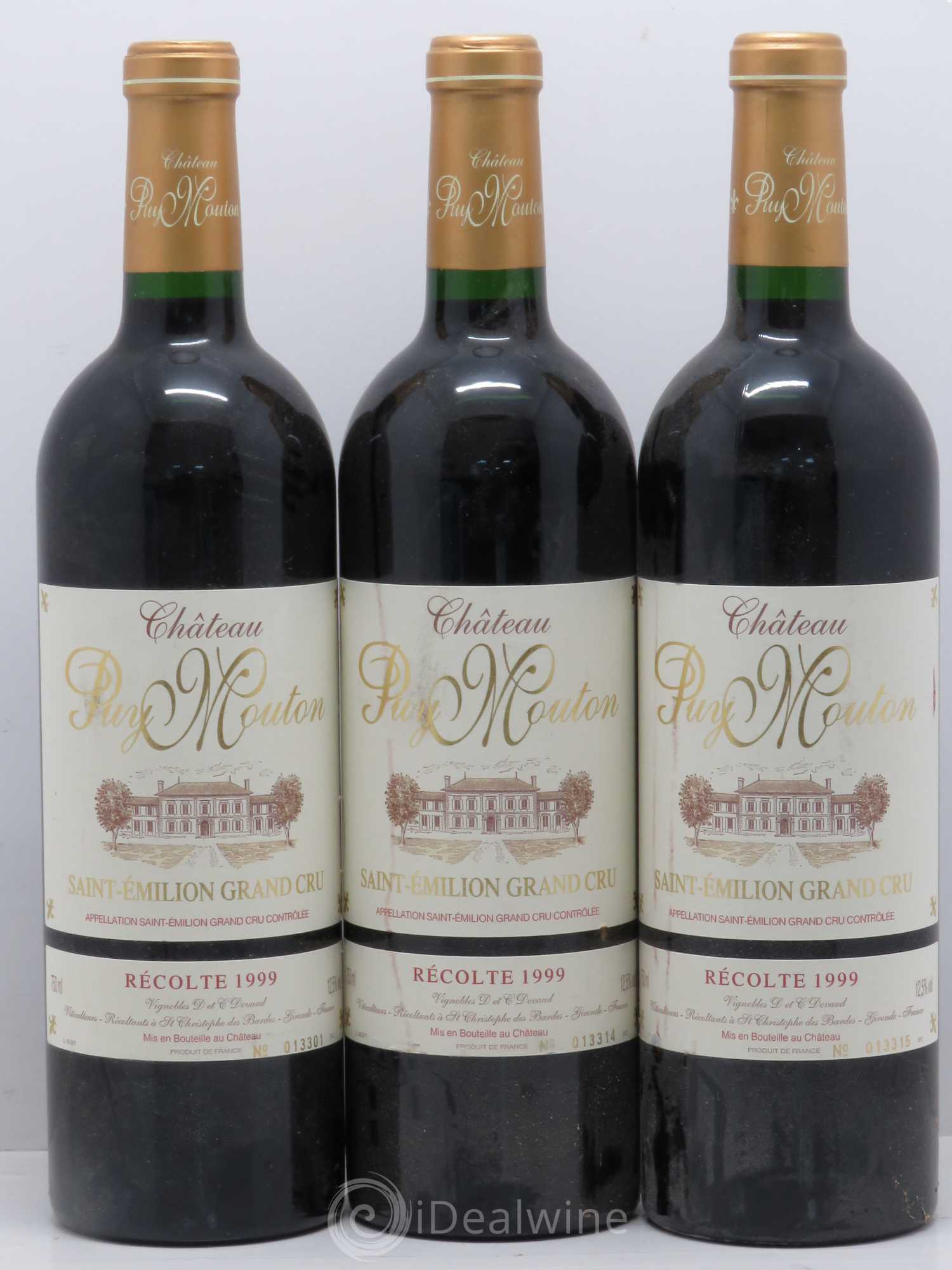 Saint-Émilion Puy Mouton 1999 - Posten von 6 Flaschen - 2