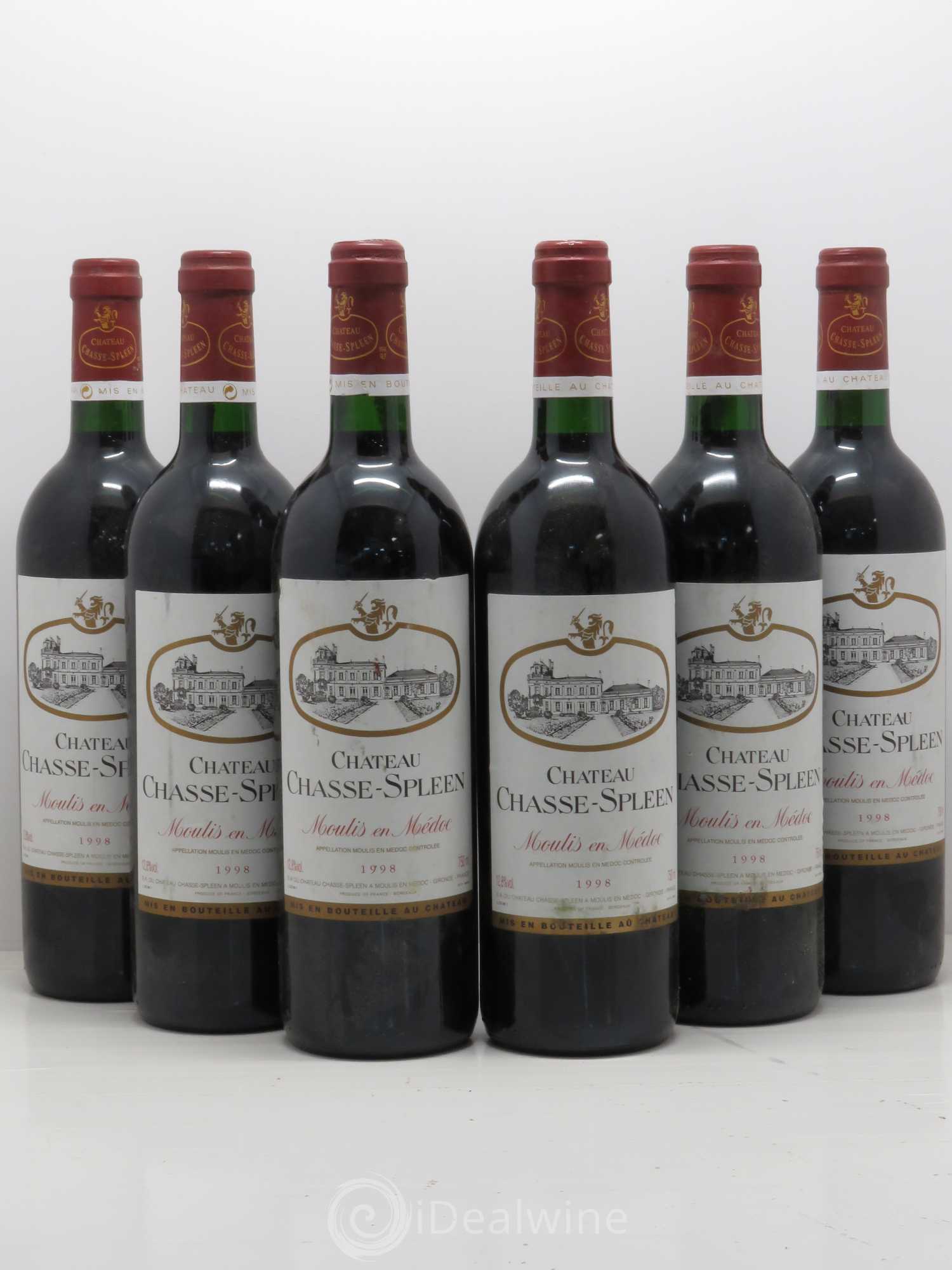 Château Chasse Spleen 1998 - Lot de 6 bouteilles - 0