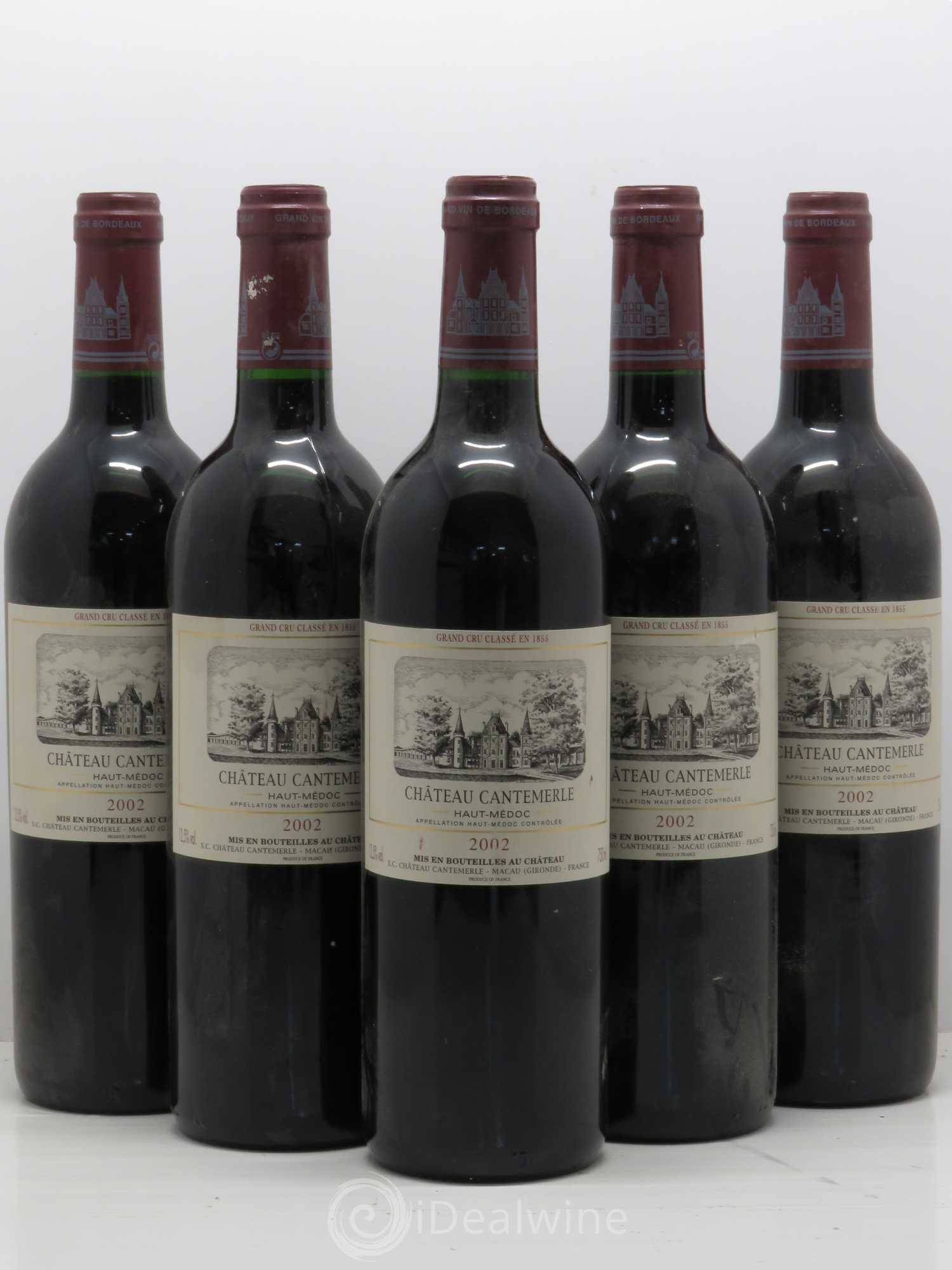Château Cantemerle 5ème Grand Cru Classé 2002 - Lot de 5 bouteilles - 0