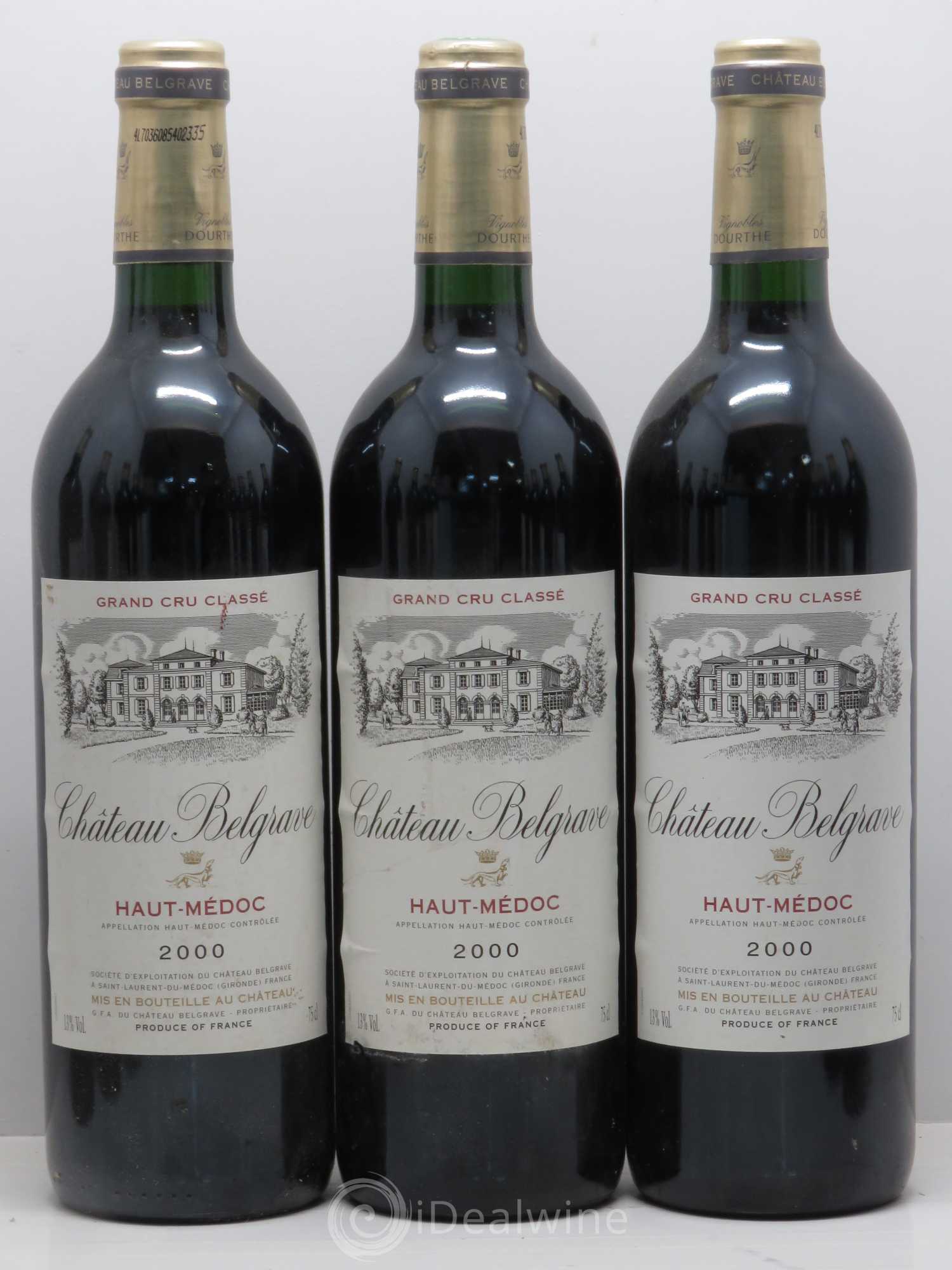 Château Belgrave 5ème Grand Cru Classé 2000 - Lot de 12 bouteilles - 1