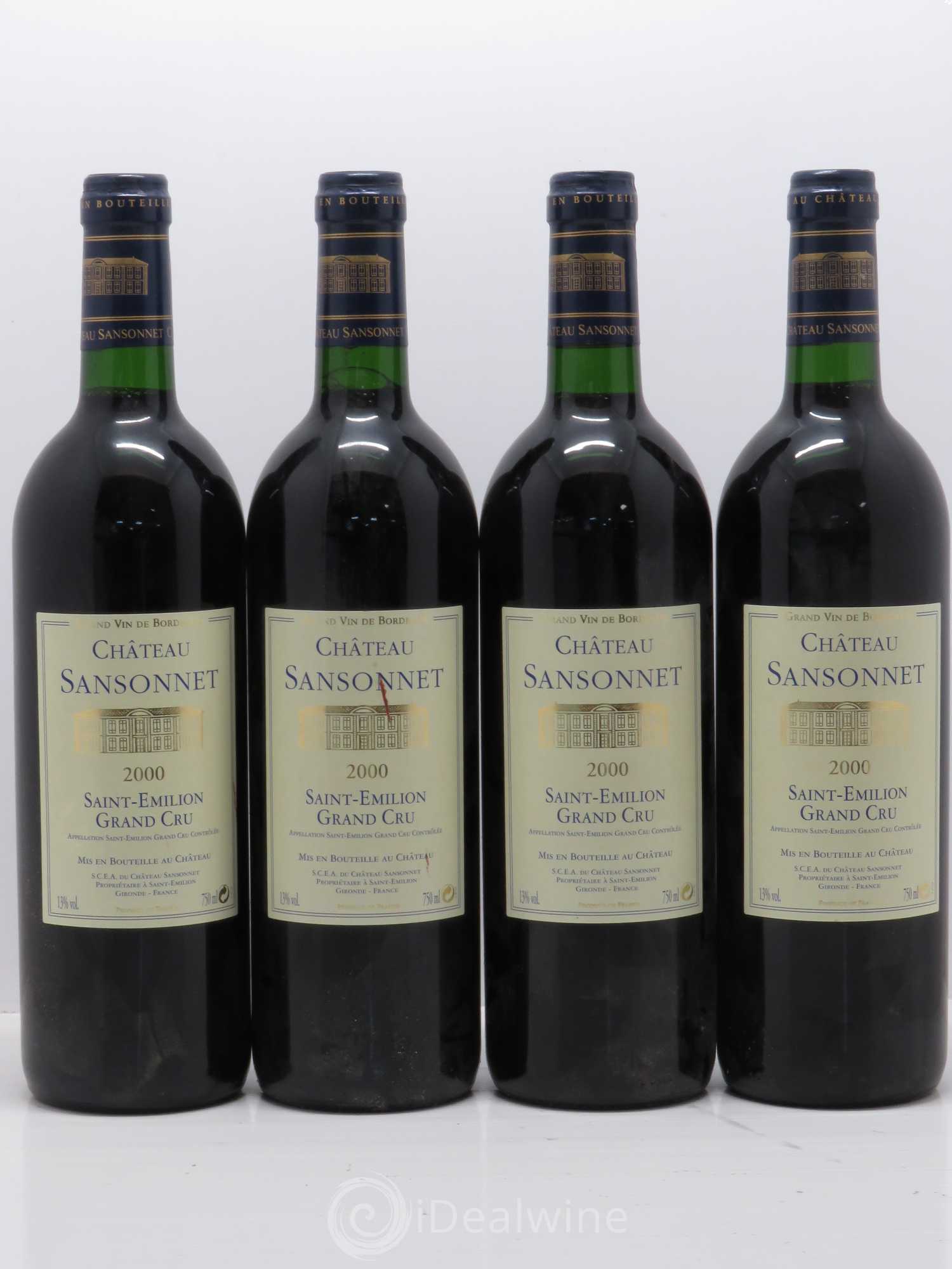 Château Sansonnet Grand Cru Classé 2000 - Lot de 4 bouteilles - 0
